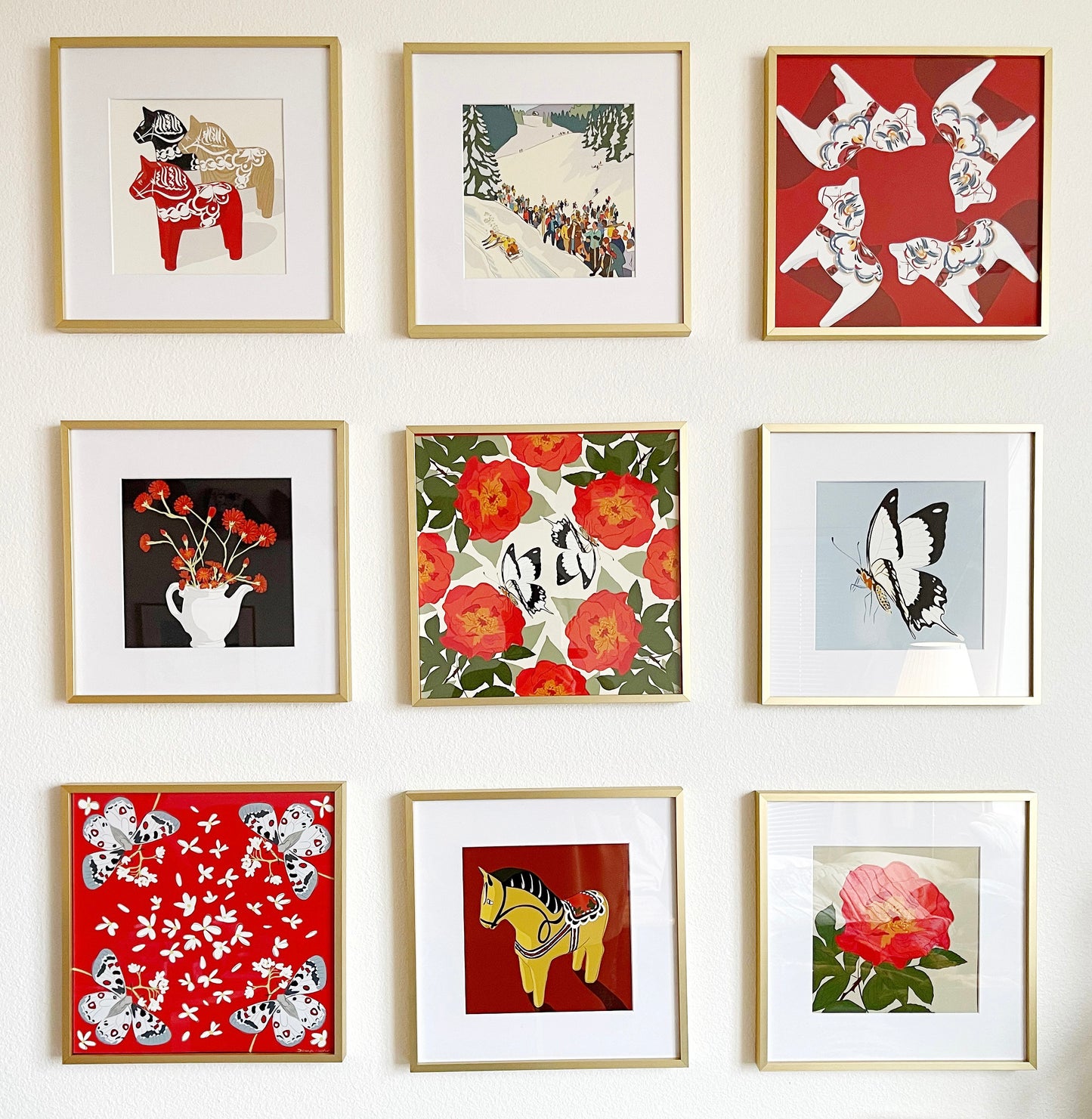 Z. 12” x 12” Floral & butterfly Square Prints