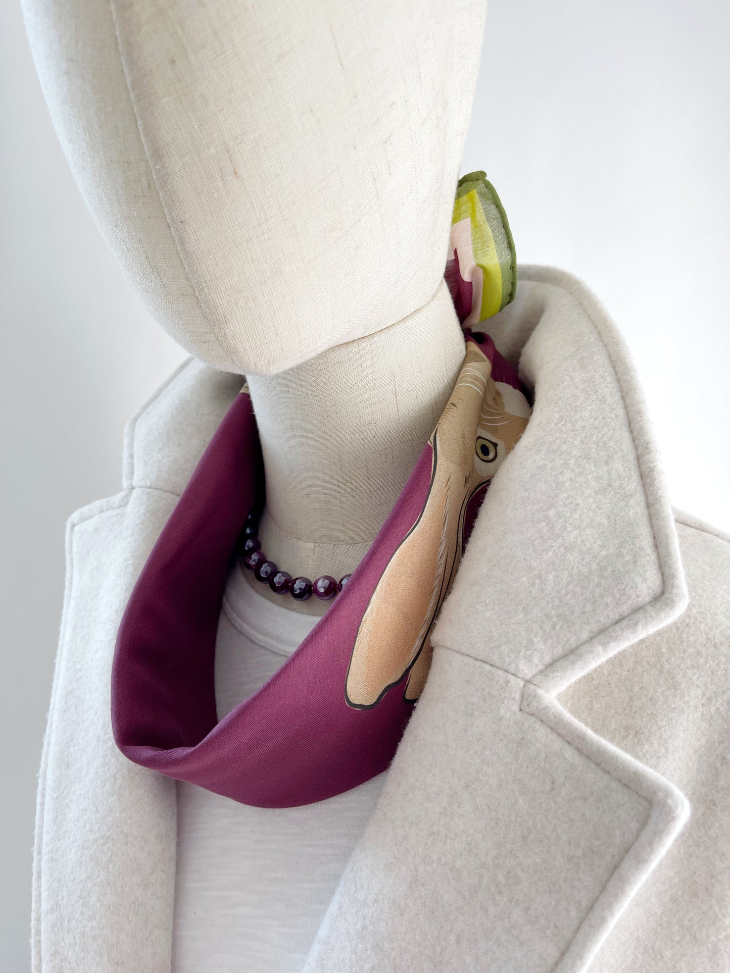 AB. Special Order Jackrabbit on Beetroot Background Pima Cotton Lawn 26” square scarf