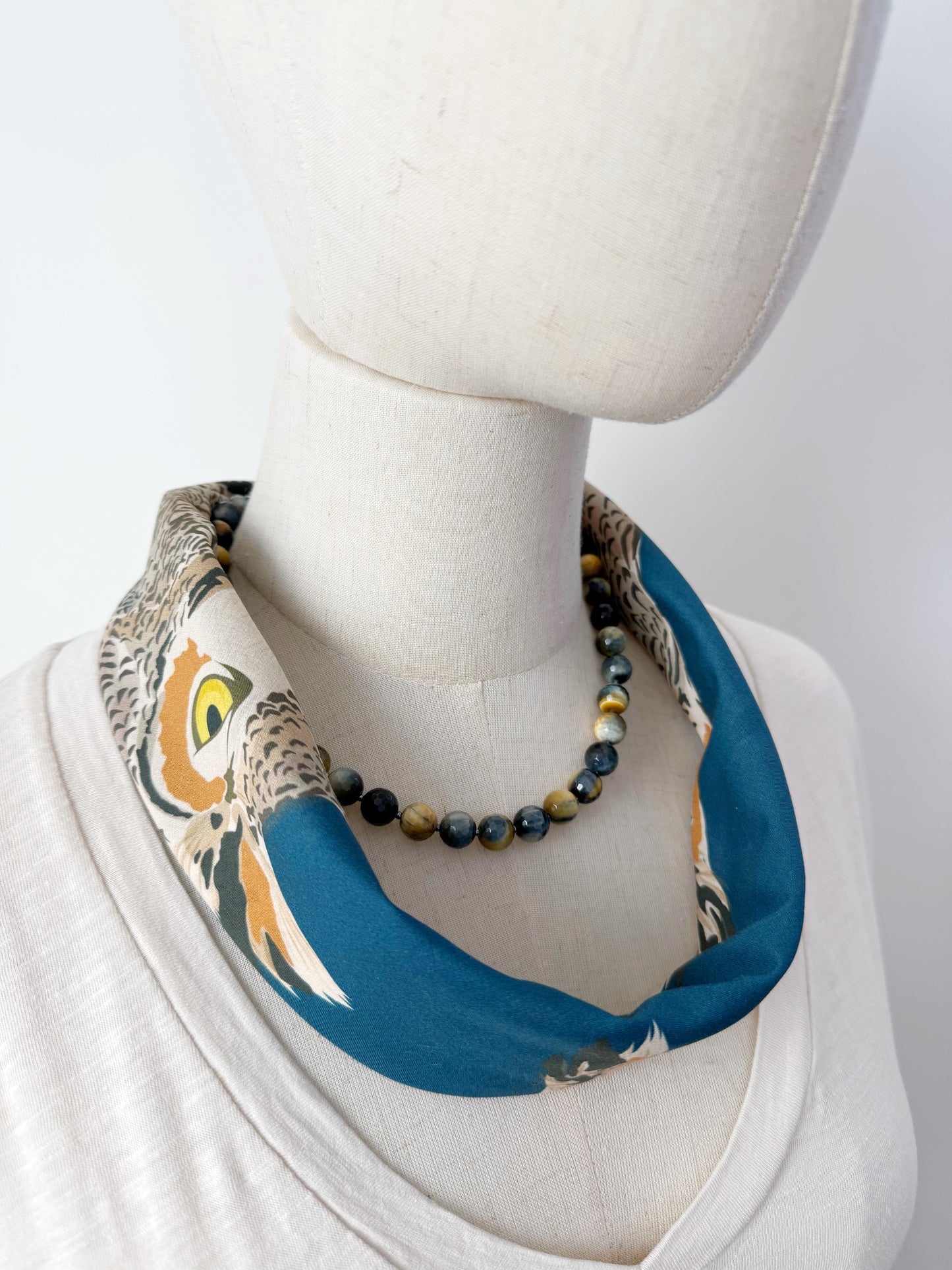 A. Special order Great Horned Owl Pima Cotton Lawn 26” square scarf