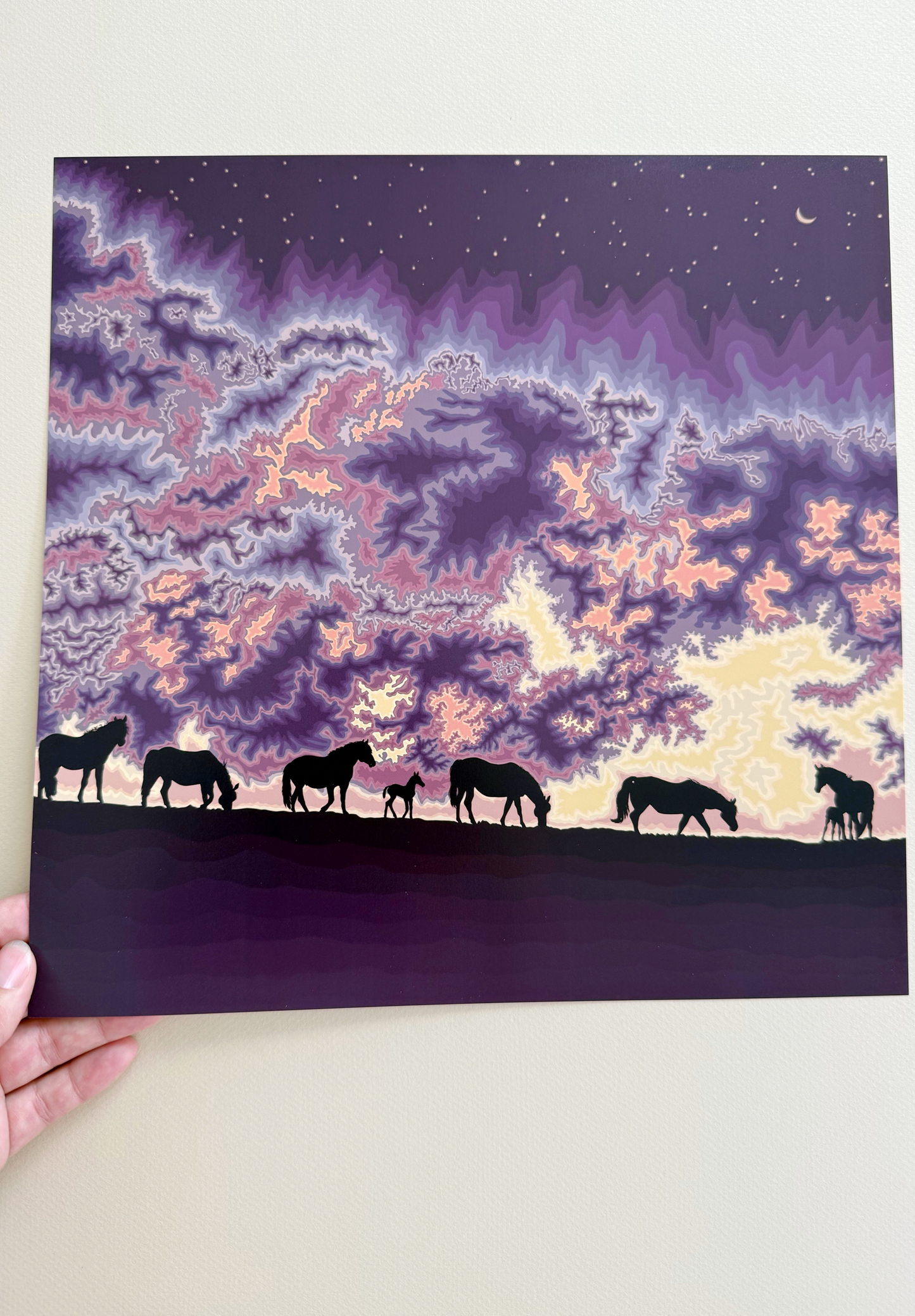 A. Wild horses living in a beautiful world print