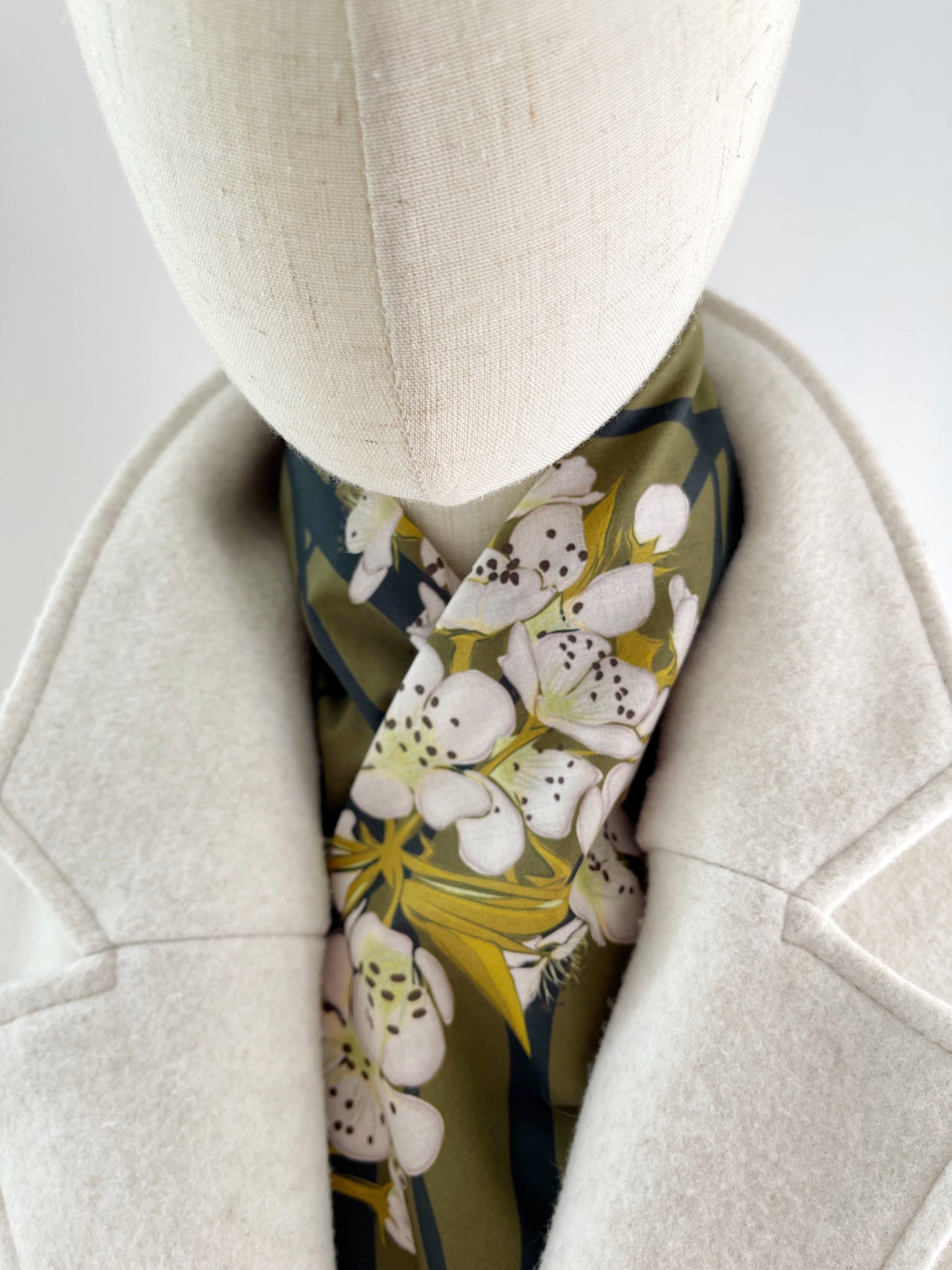 CD. Special order Sour Cherry Blossoms Pima Cotton Lawn 26” square scarf