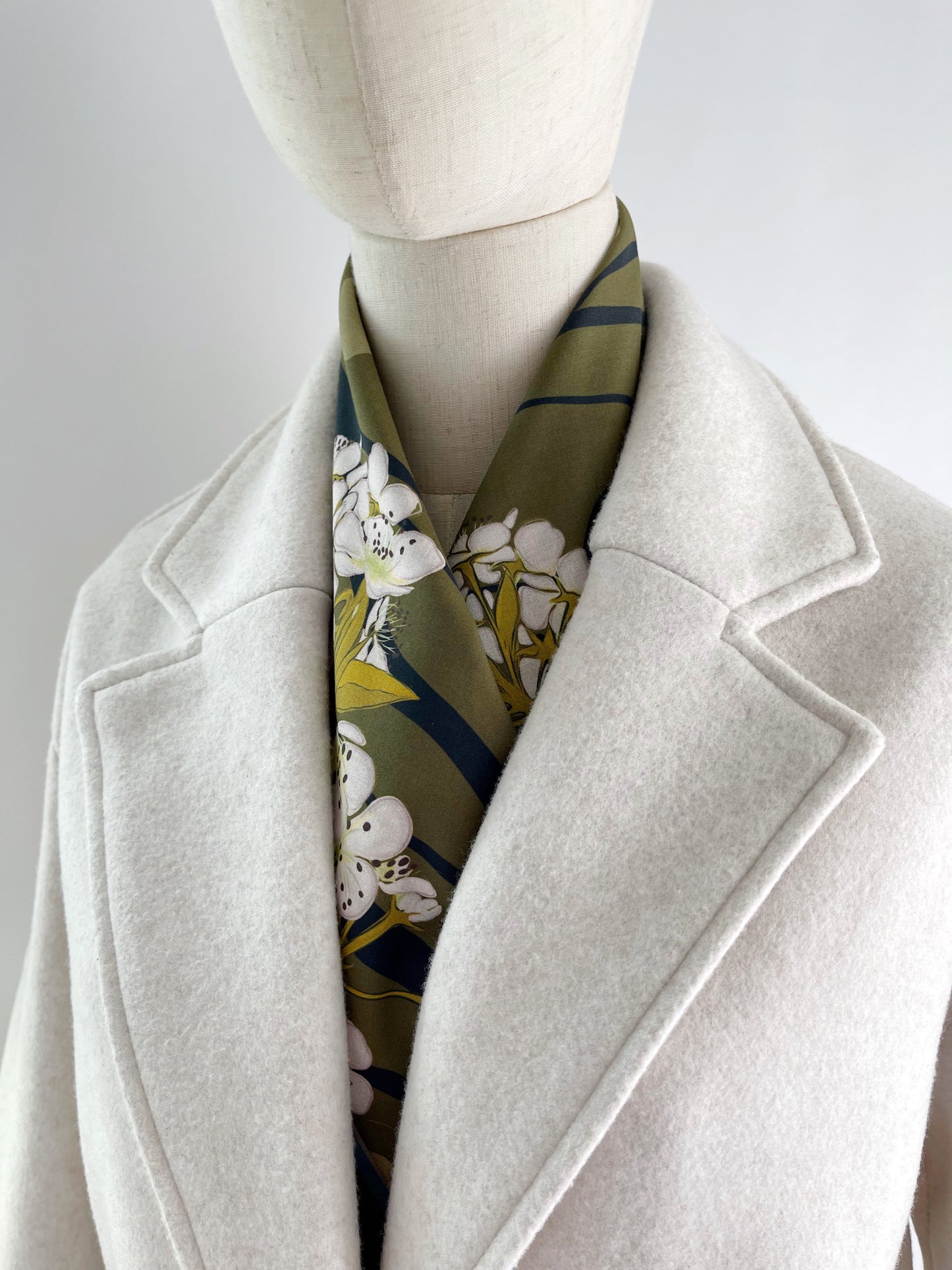 CD. Special order Sour Cherry Blossoms Pima Cotton Lawn 26” square scarf