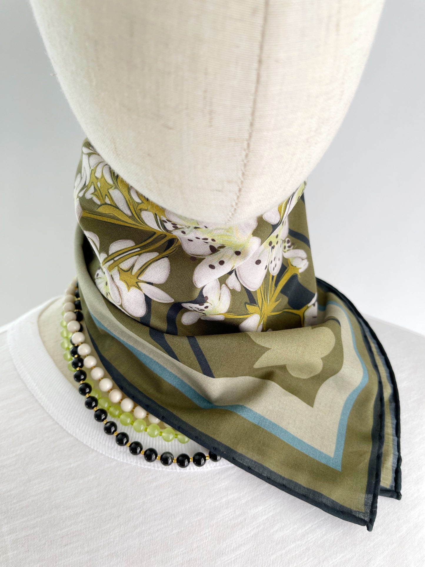 CD. Special order Sour Cherry Blossoms Pima Cotton Lawn 26” square scarf
