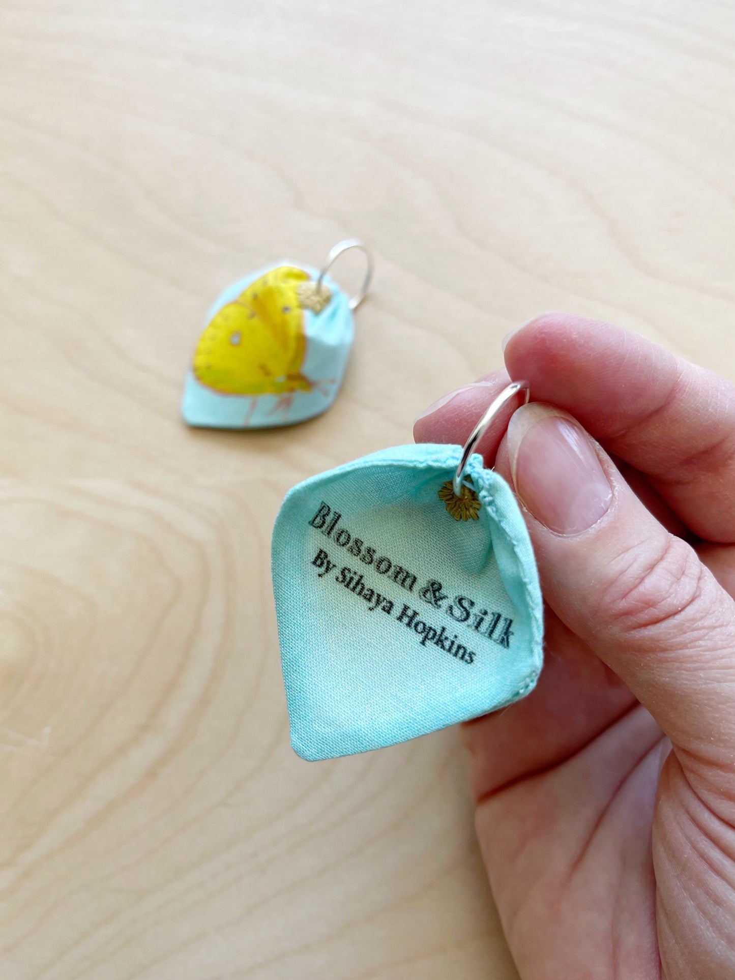 CG. Special Order Lemon Yellow Butterflies small petal cotton statement earrings