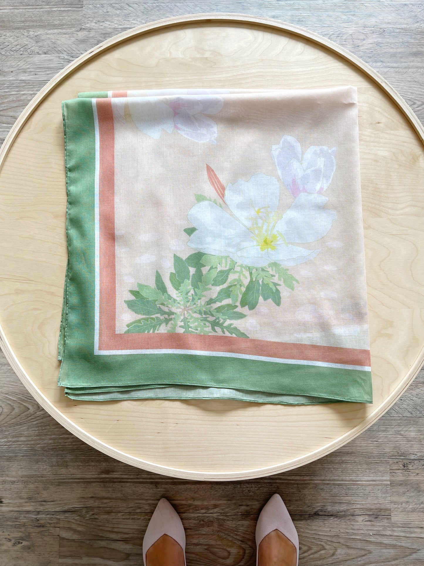 BA. Desert Primrose 34” square Mulayam Cotton Scarf