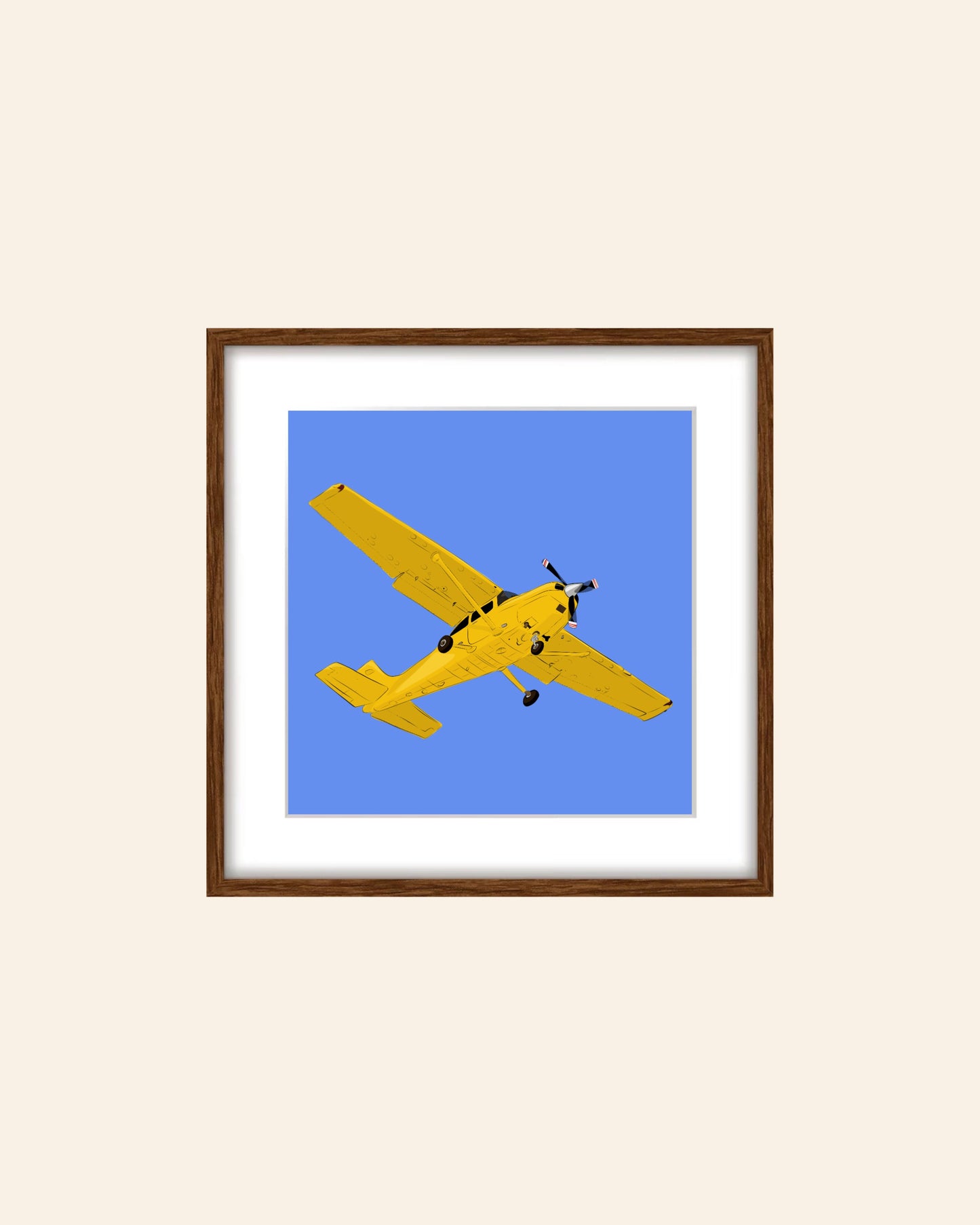 AD. Yellow Plane in a Blue Sky Print