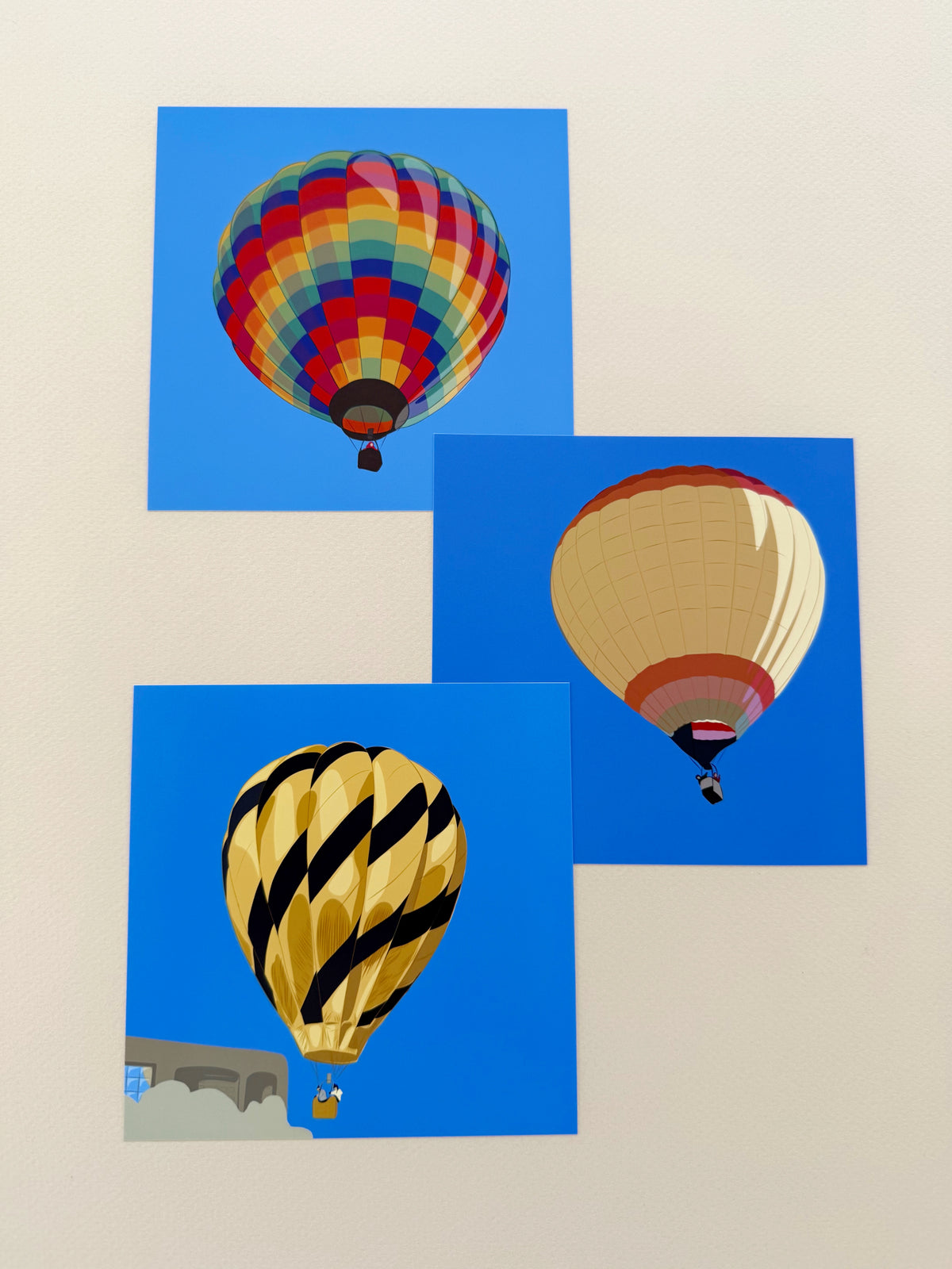 AD. Black & Gold Hot Air Balloon Print