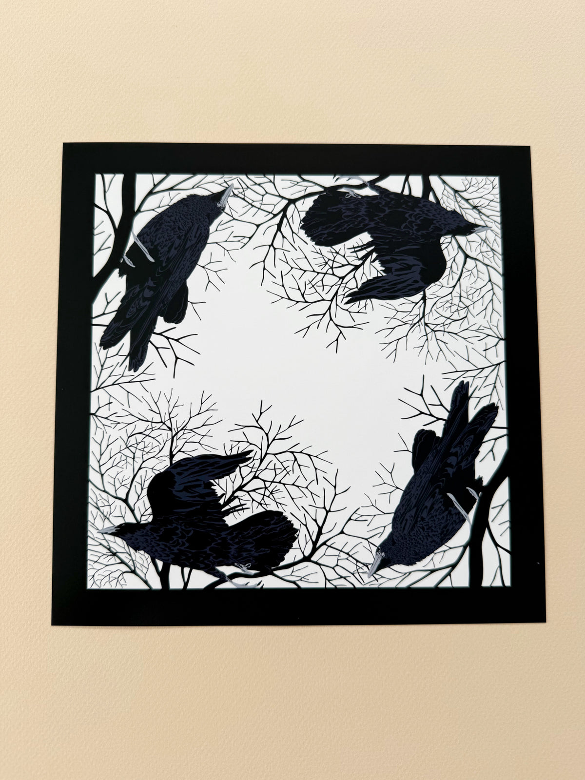 AB. Raven in Tree Branches print