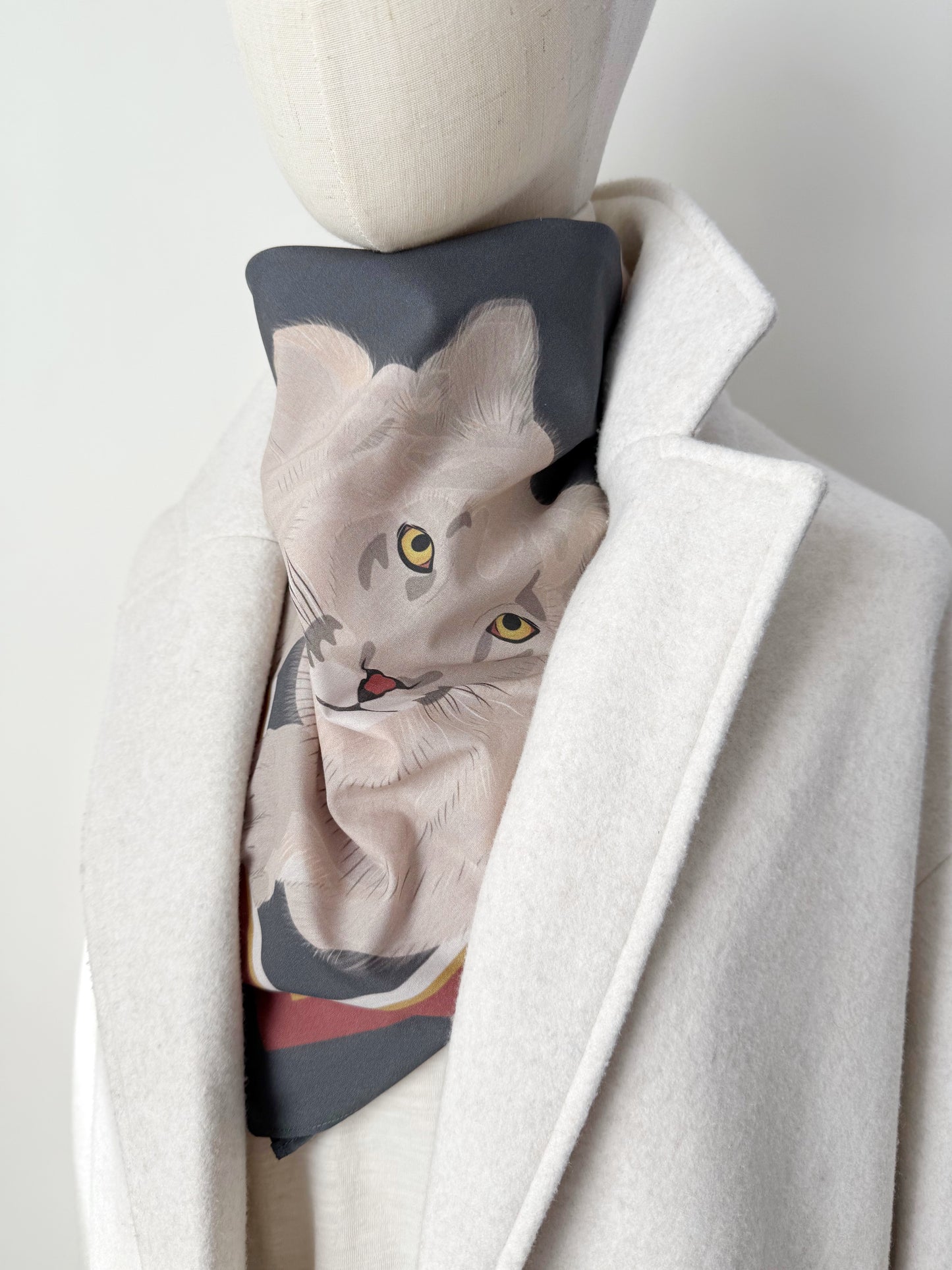 AD. Special order Cougar Pima Cotton Lawn 26” square scarf