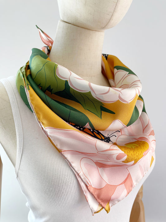 A. Made to order Silk Scarves June Delivery Flora & Butterflies