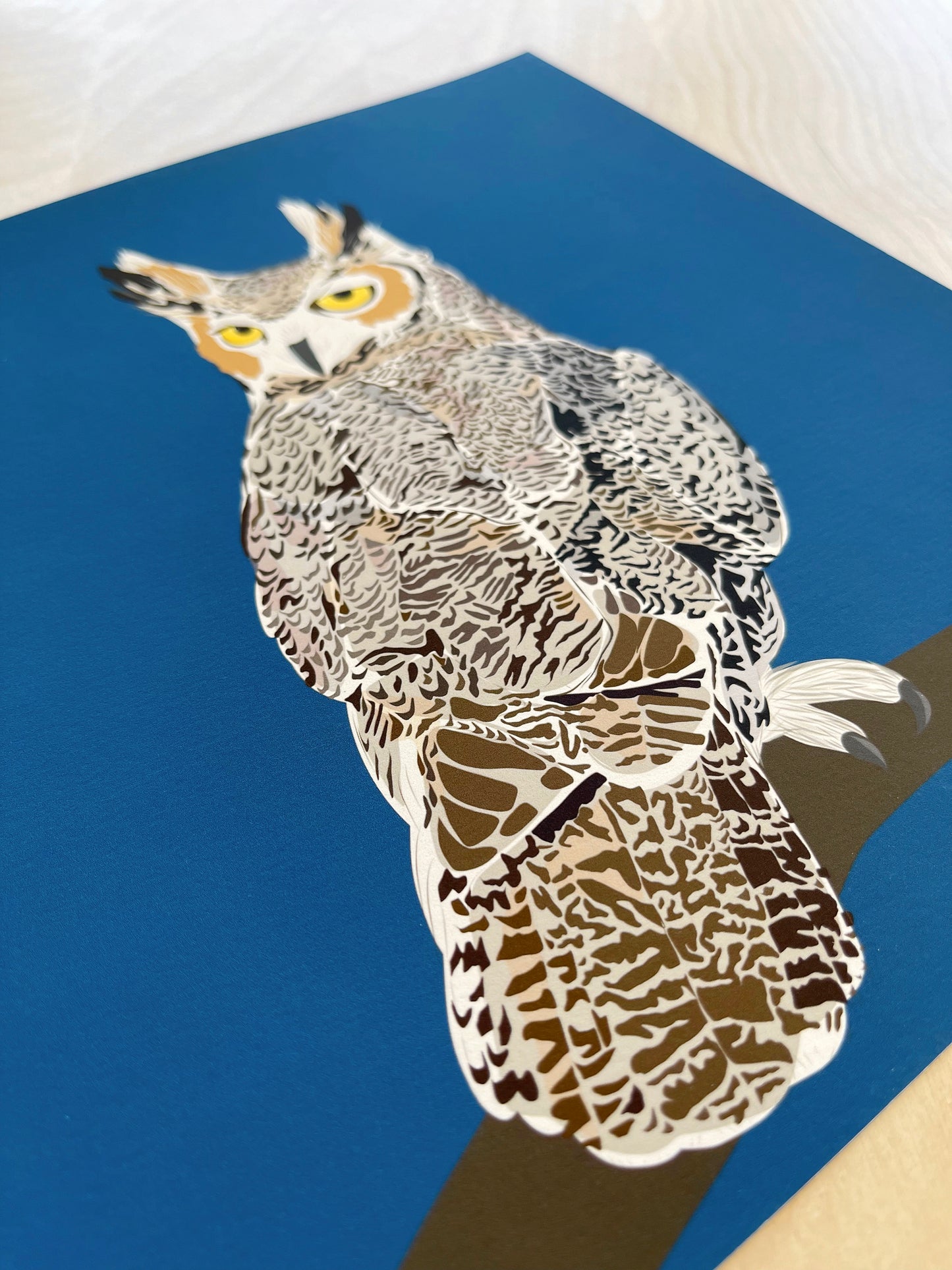 A. Print of my Great Horned Owl drawing 8” square