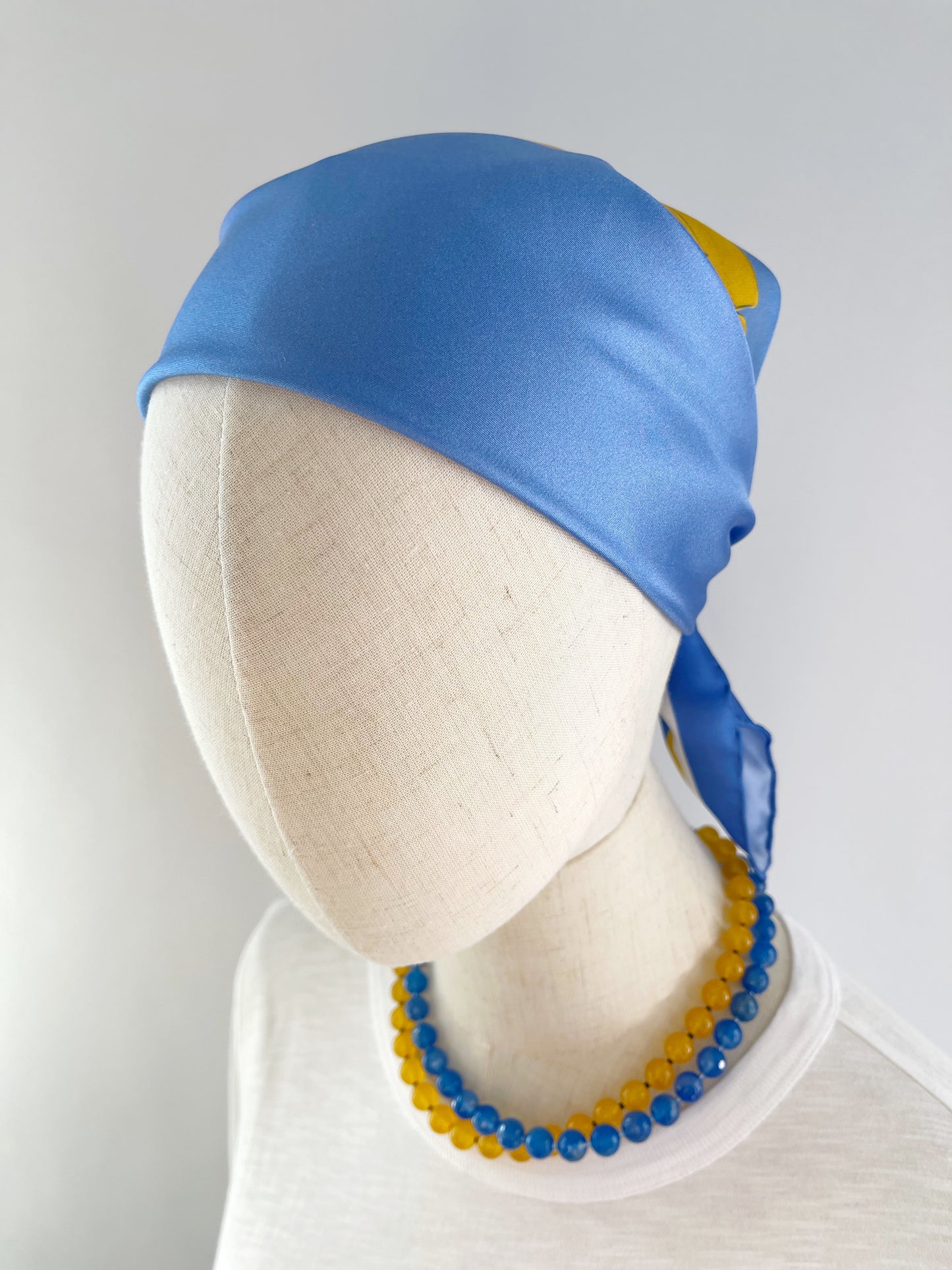 CC. Special Order Yellow Plane in a Blue Sky Silk Twill Scarf