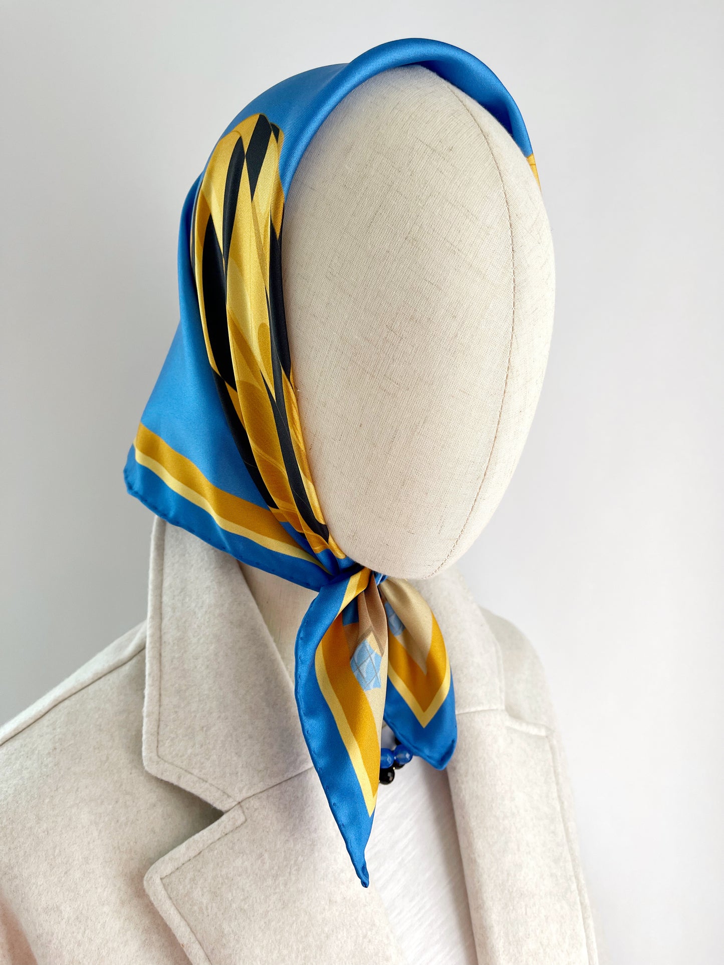 CB. Special Order Black & Gold Hot Air Balloon Silk Twill Scarf