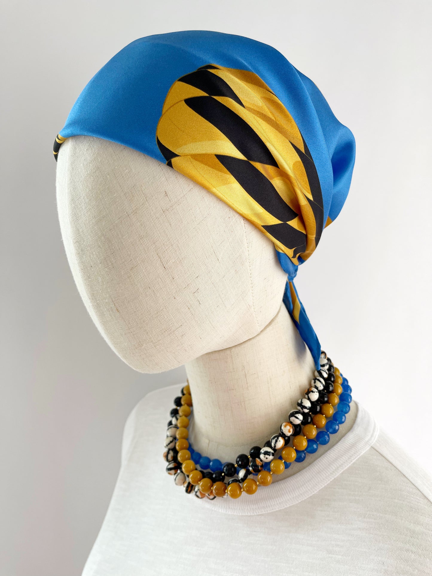 CB. Special Order Black & Gold Hot Air Balloon Silk Twill Scarf