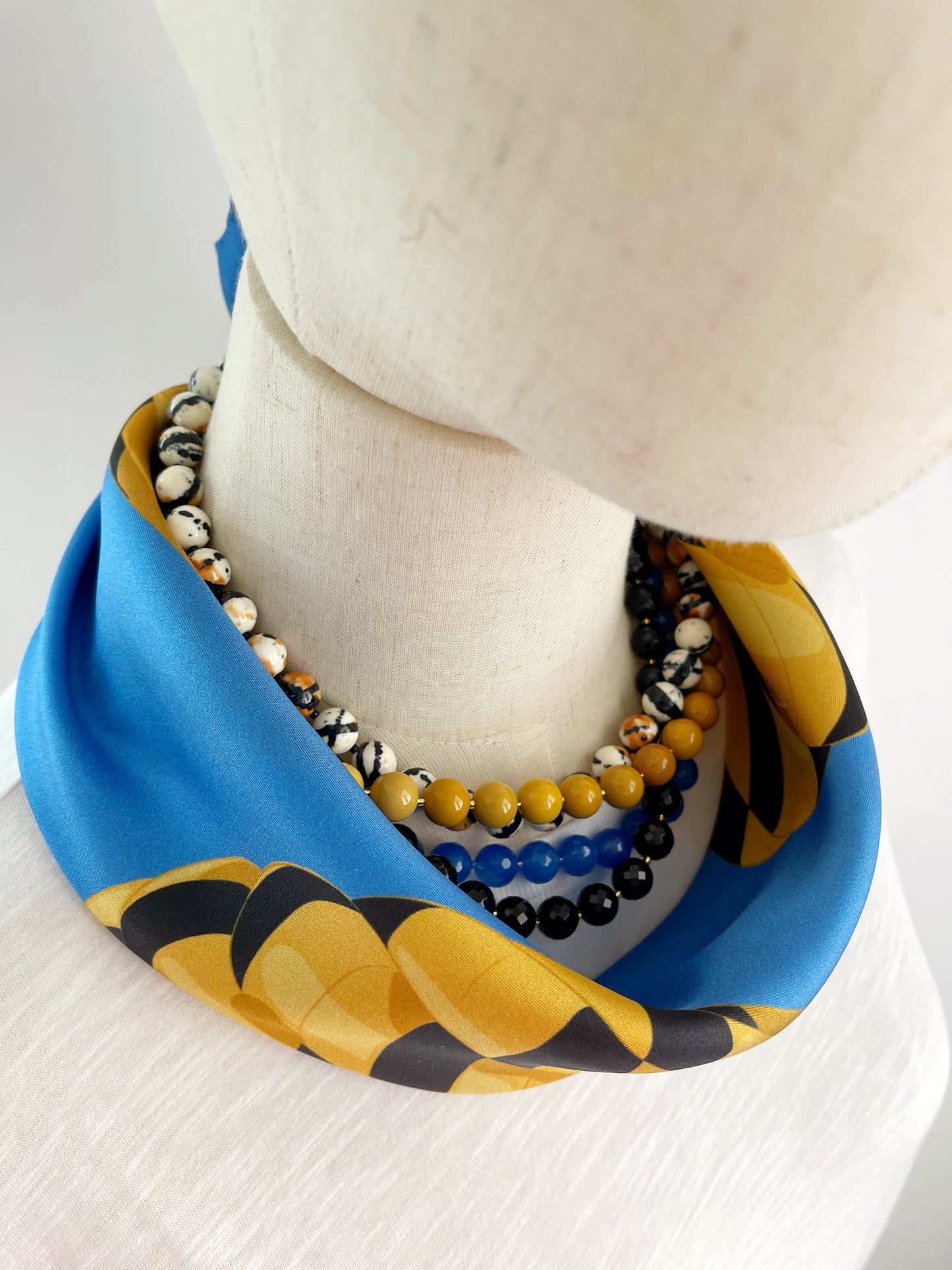 CB. Special Order Black & Gold Hot Air Balloon Silk Twill Scarf