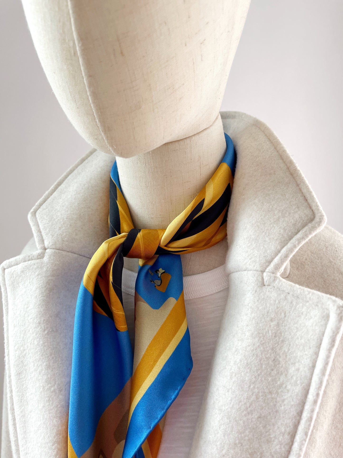 CB. Special Order Black & Gold Hot Air Balloon Silk Twill Scarf