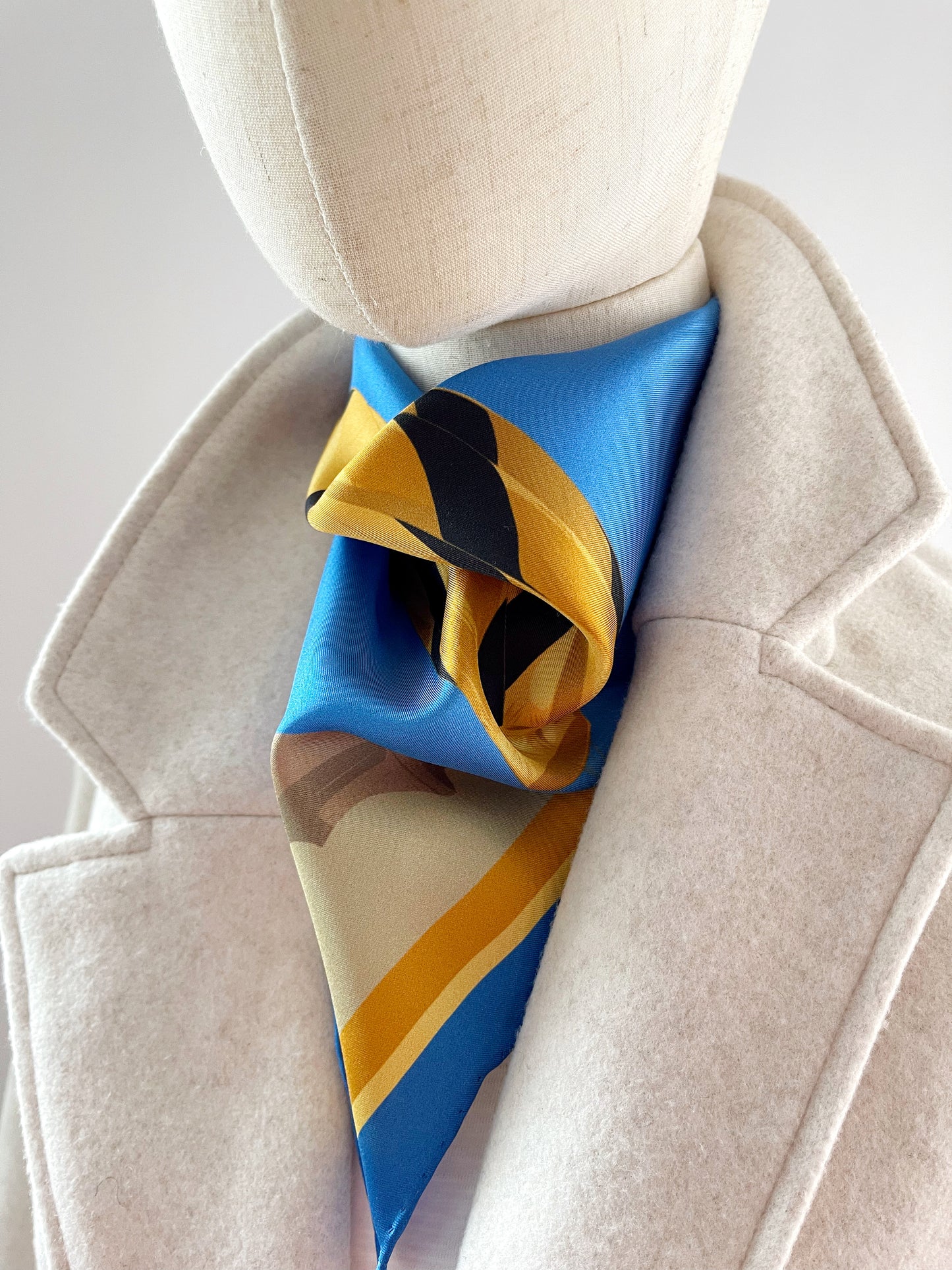 CB. Special Order Black & Gold Hot Air Balloon Silk Twill Scarf