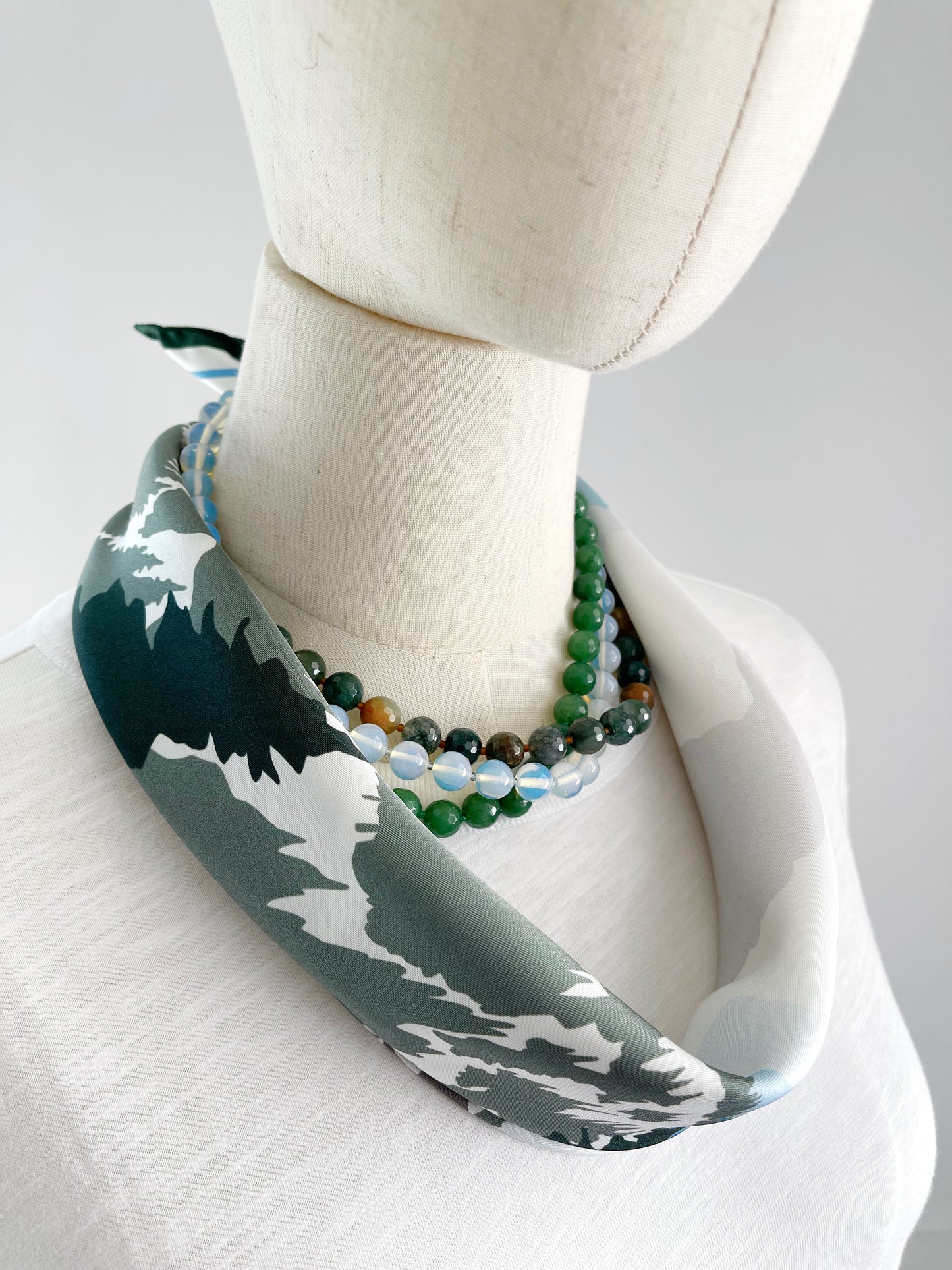 DB. Special Order Winter Mountains Silk Twill Scarf