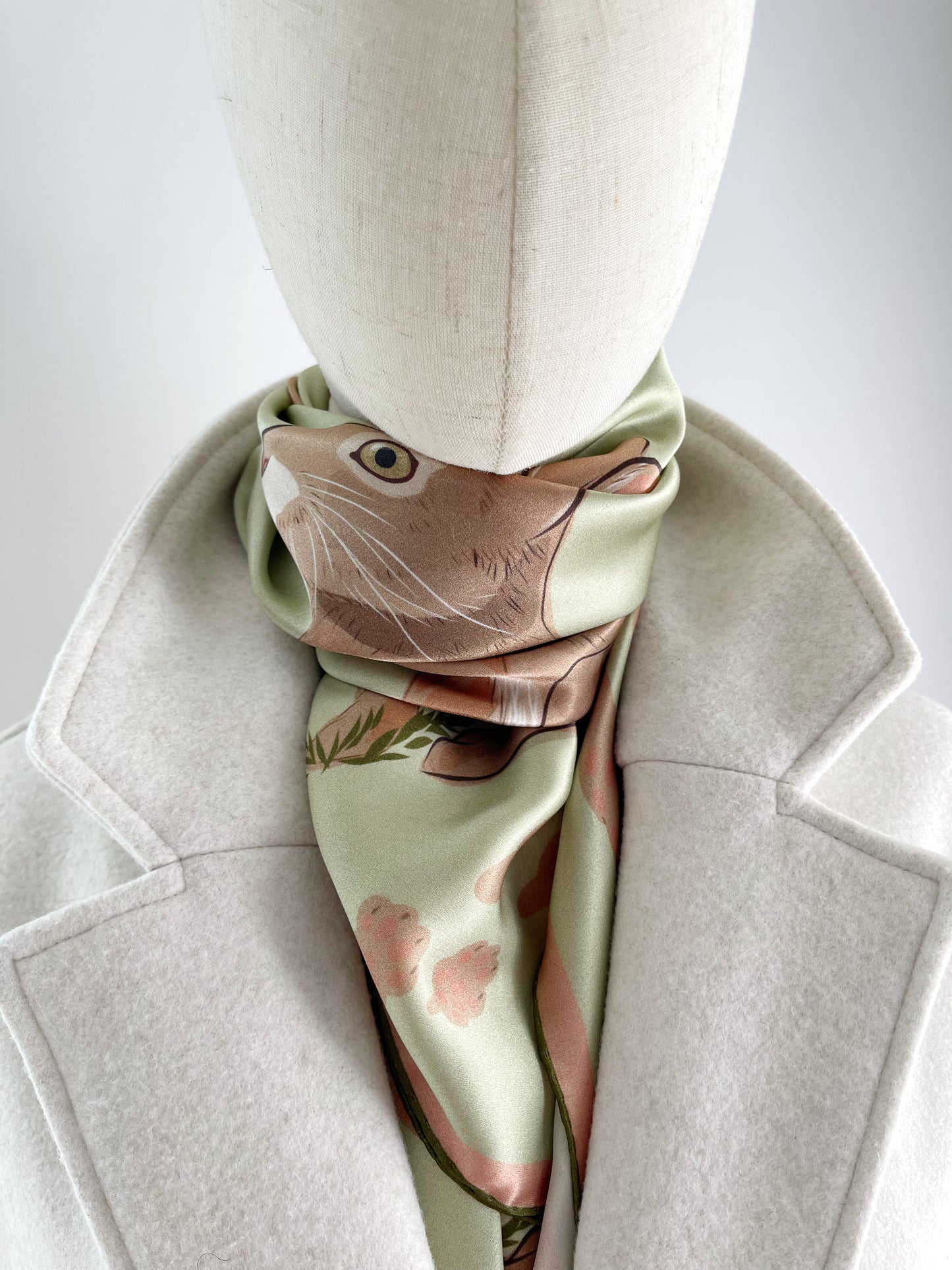 AB. Large Jackrabbit Silk Scarf