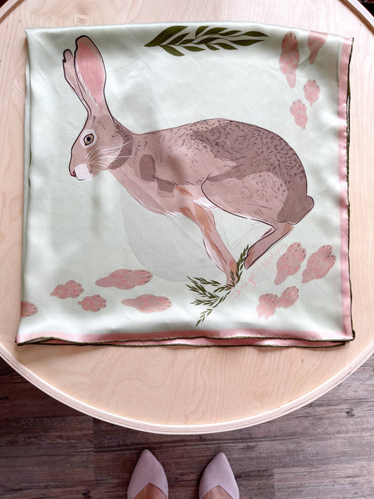 AB. Large Jackrabbit Silk Scarf