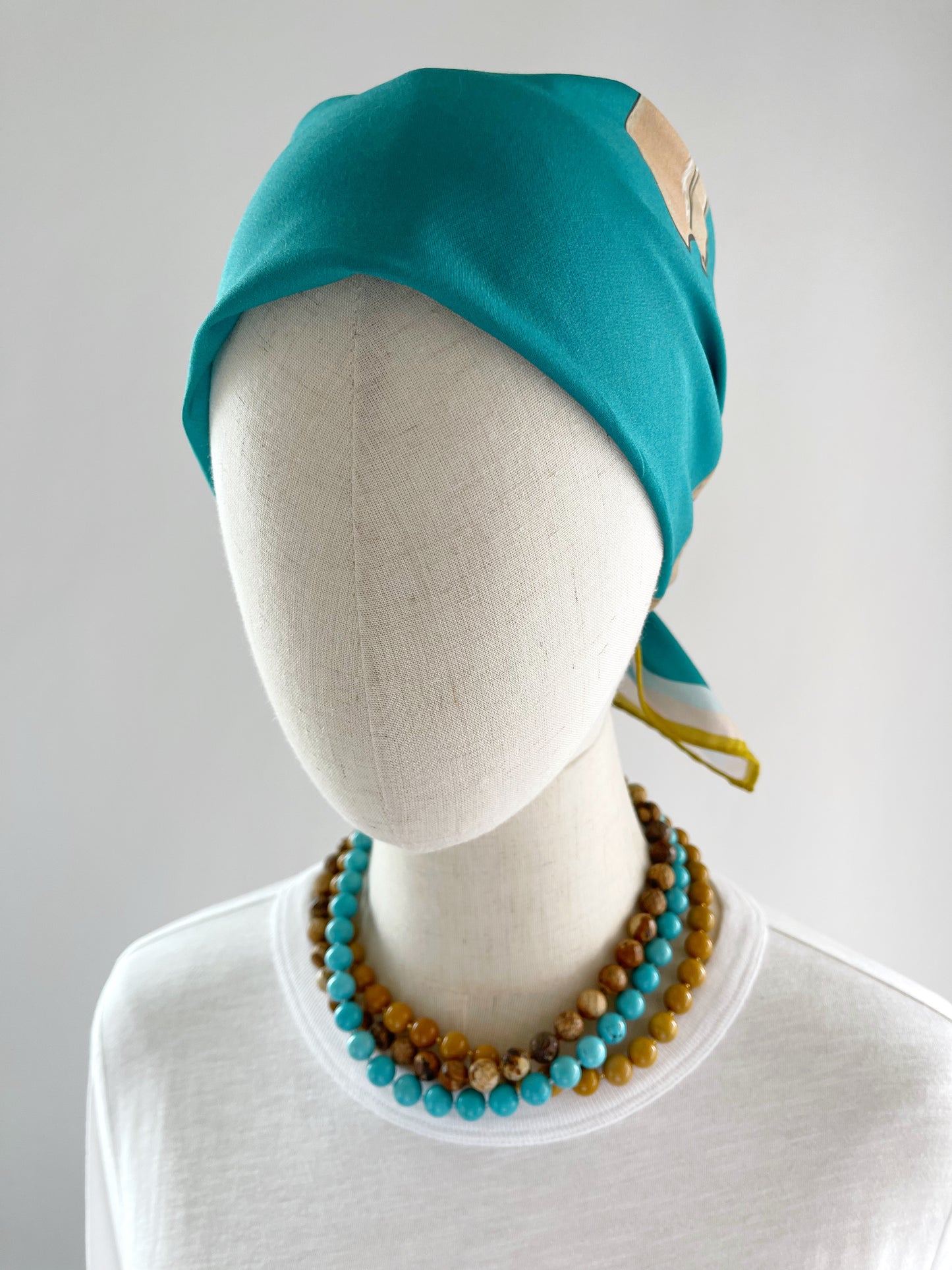 AB. Special Order Jackrabbit on a turquoise blue background Pima Cotton Lawn 26” square scarf