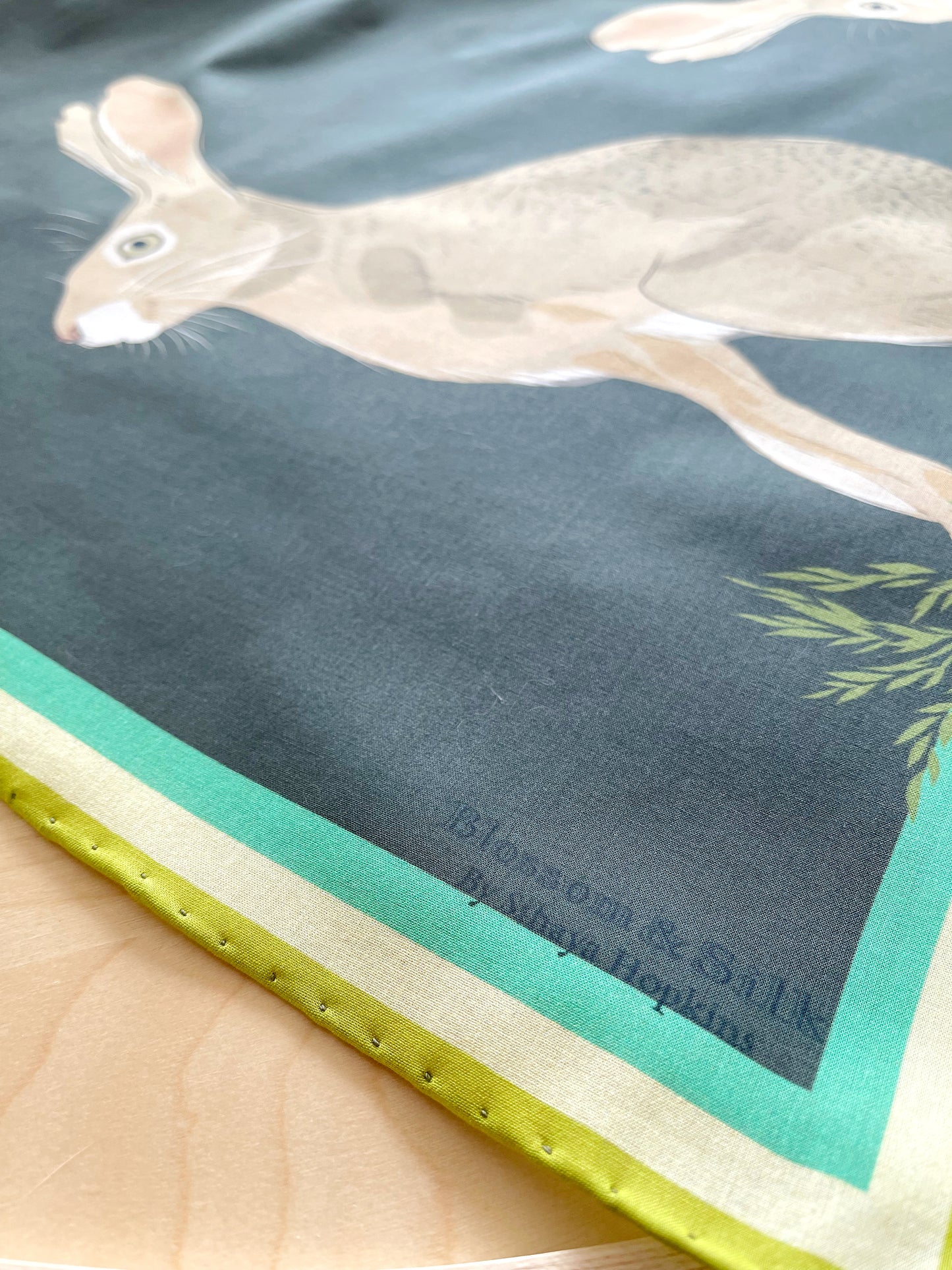 AB. Special Order Jackrabbit on a Dark Chocolate Background Pima Cotton Lawn 26” square scarf