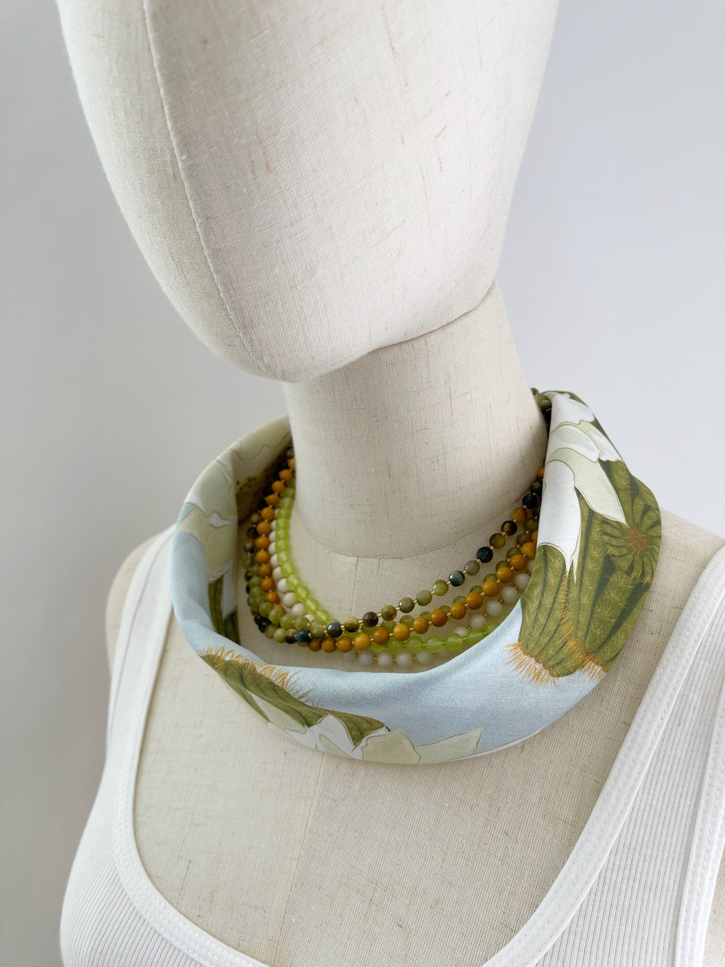 C. Necklaces that harmonize with my Ivory Blooming Cactus Scarf