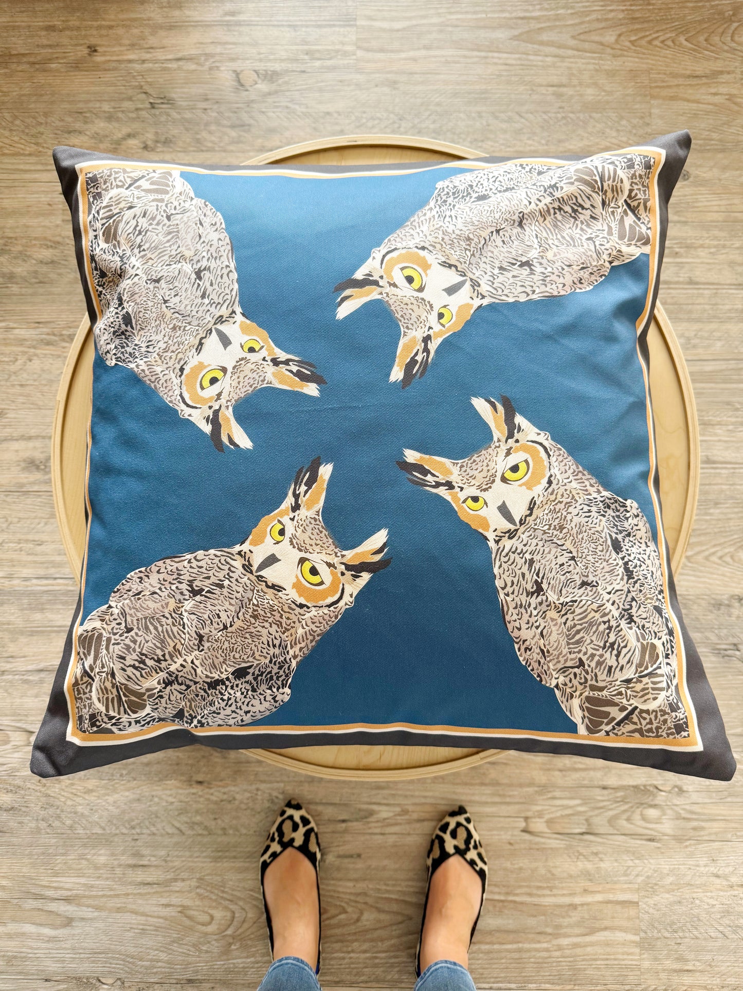 AA. Great Horned Owl 26” Throw Pillow