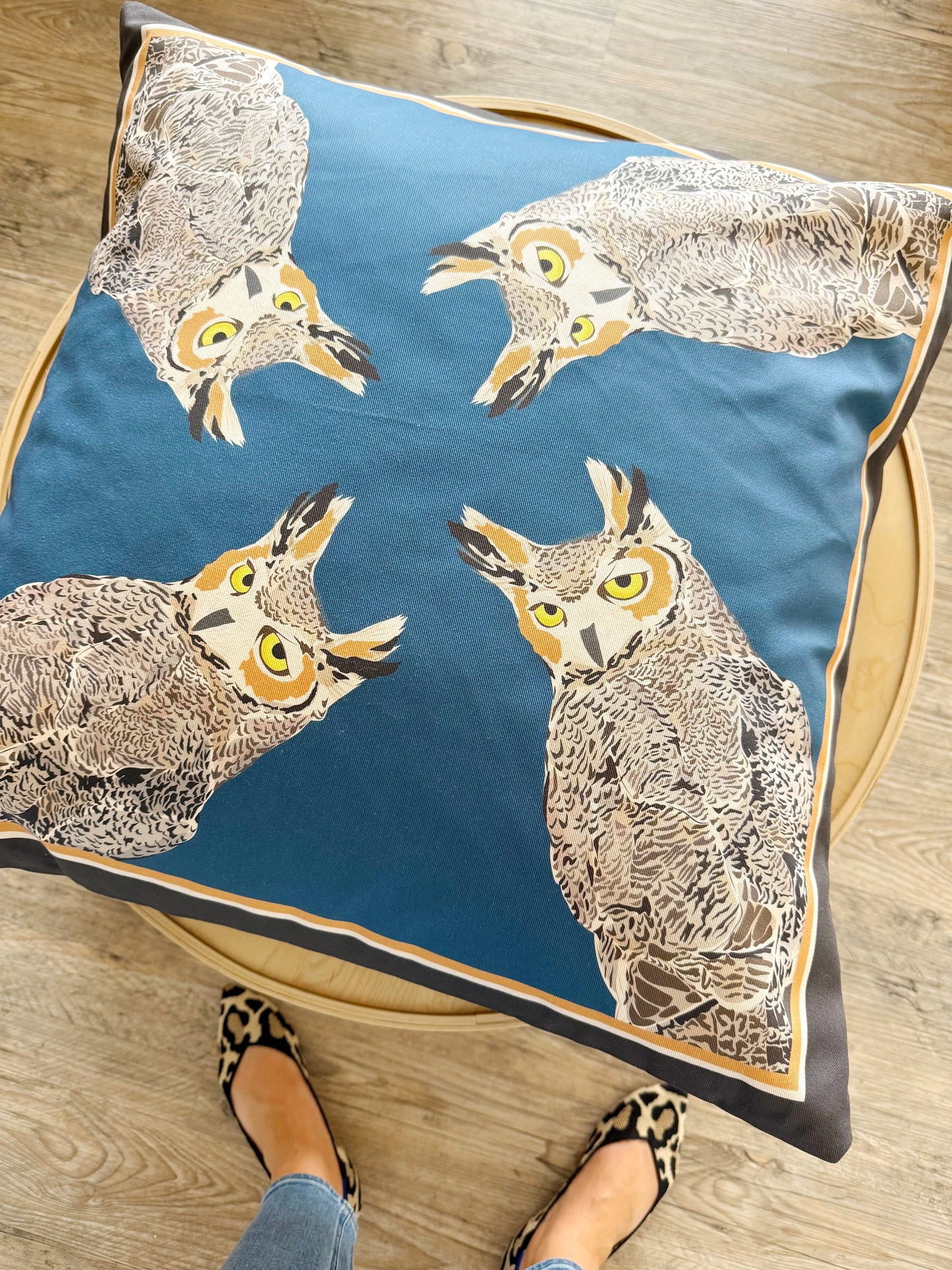 AA. Great Horned Owl 26” Throw Pillow