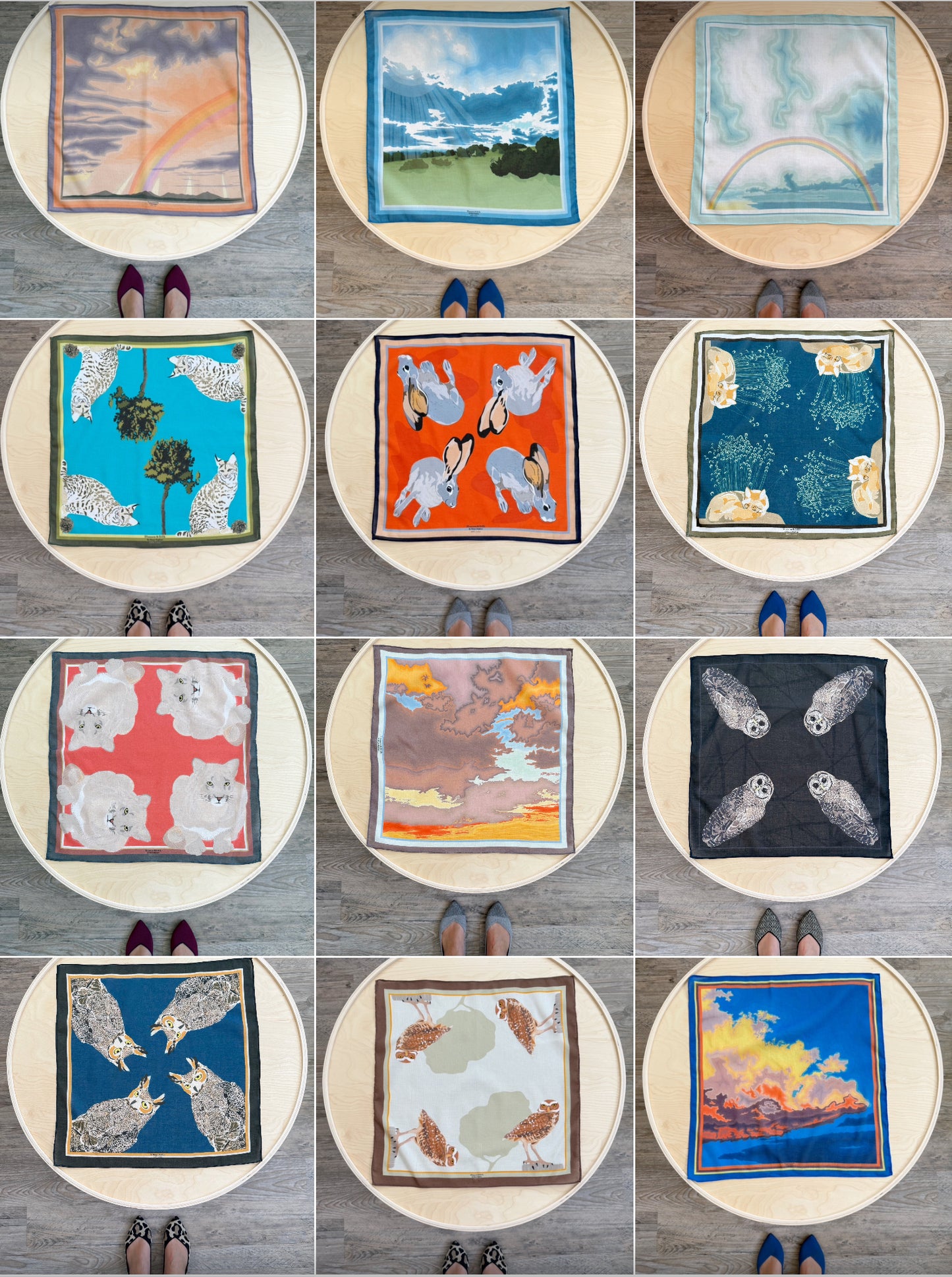 AA. Special Order 19” square Mulayam Cotton Scarves