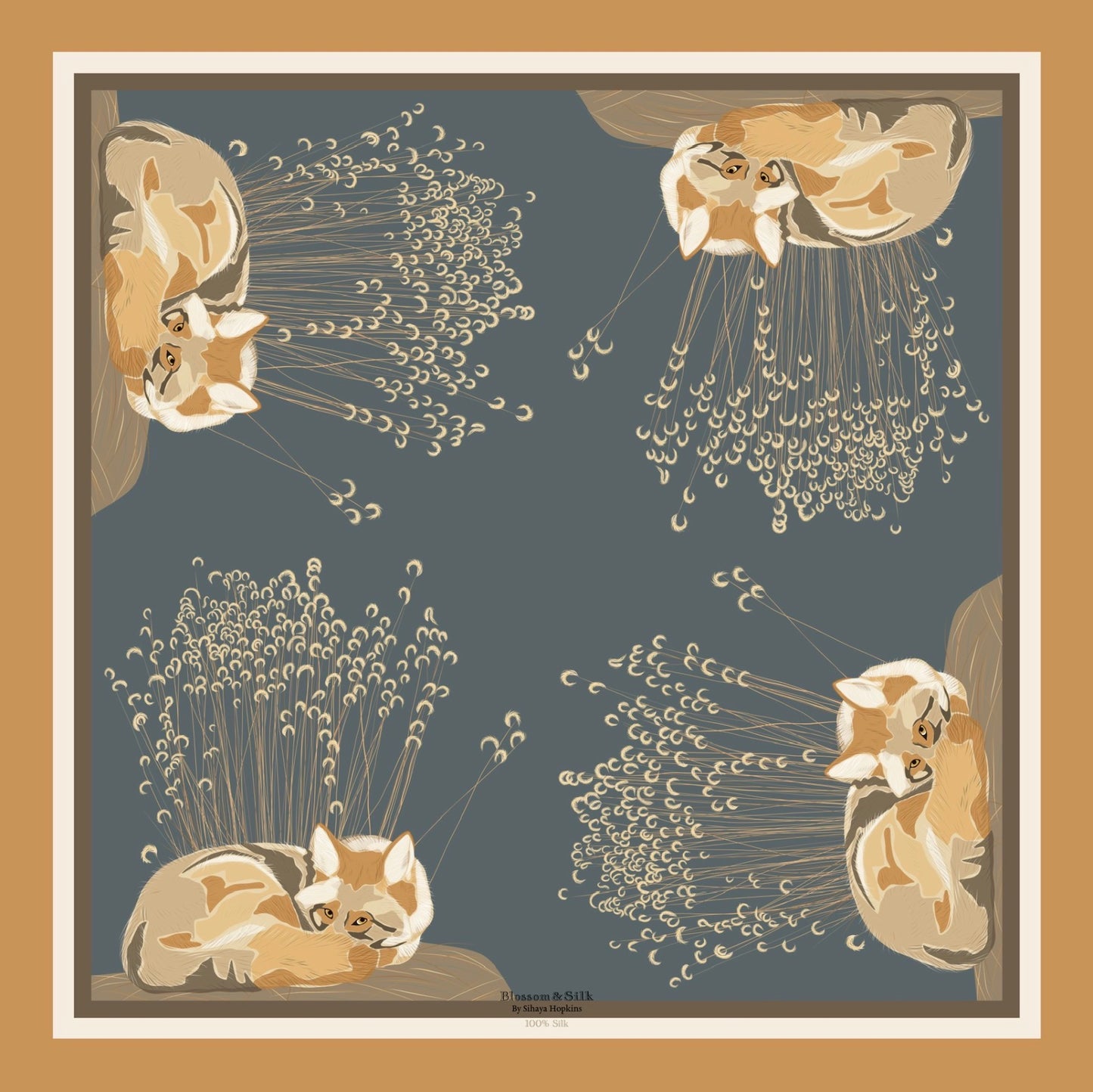 A. Made to order Silk Scarves July Delivery New Mexico Fauna