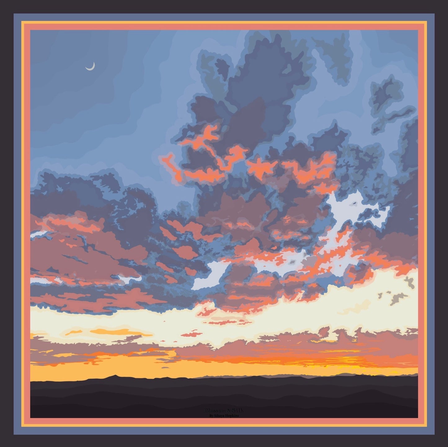 A. Made to order Silk Scarves July Delivery Landscape & Sky