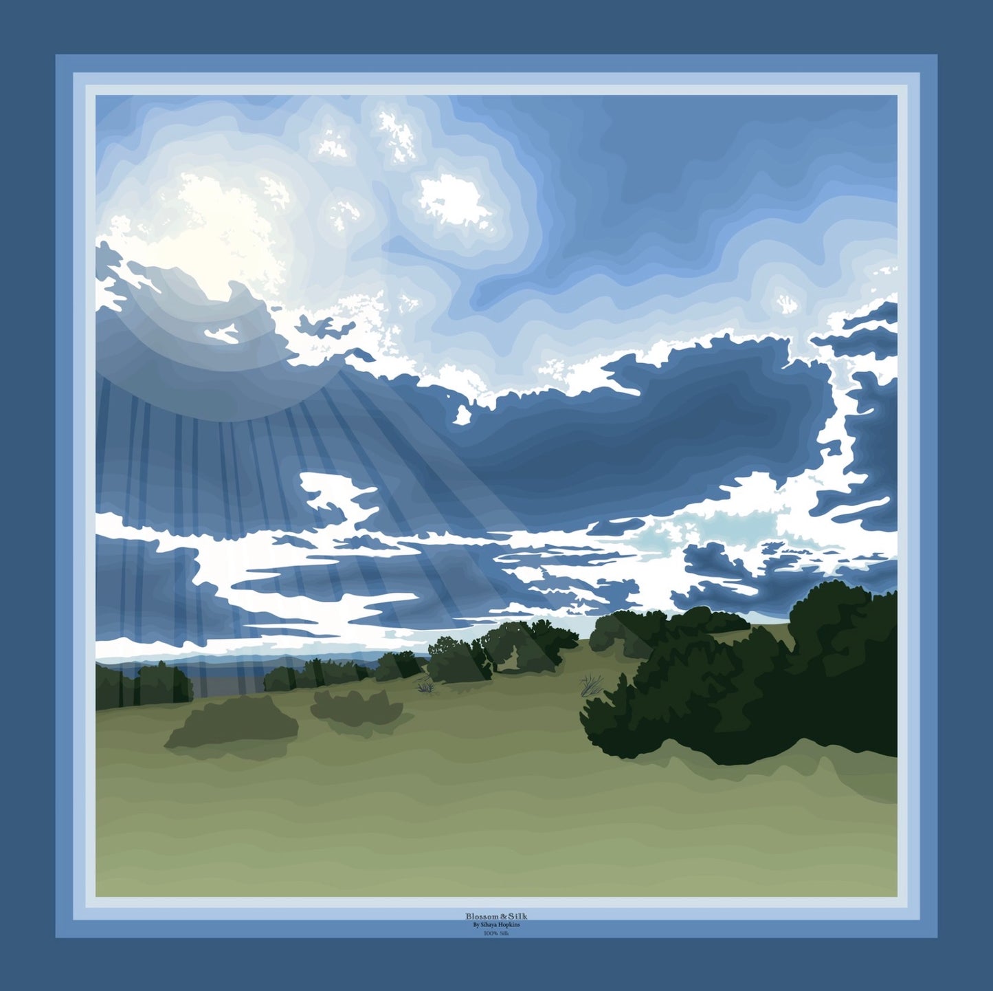 A. Made to order Silk Scarves July Delivery Landscape & Sky