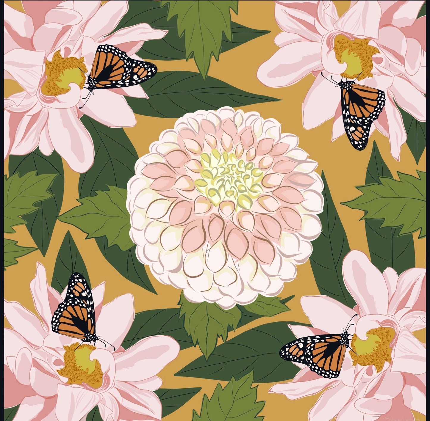 A. Made to order Silk Scarves July Delivery Flora & Butterflies