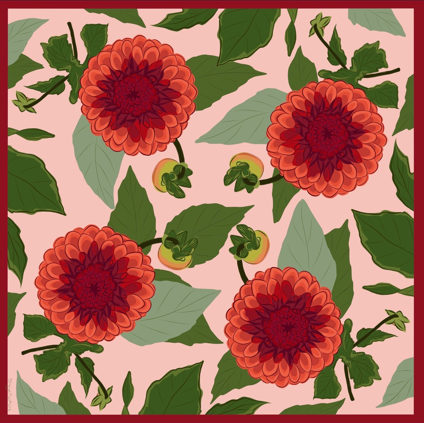 A. Made to order Silk Scarves July Delivery Flora & Butterflies