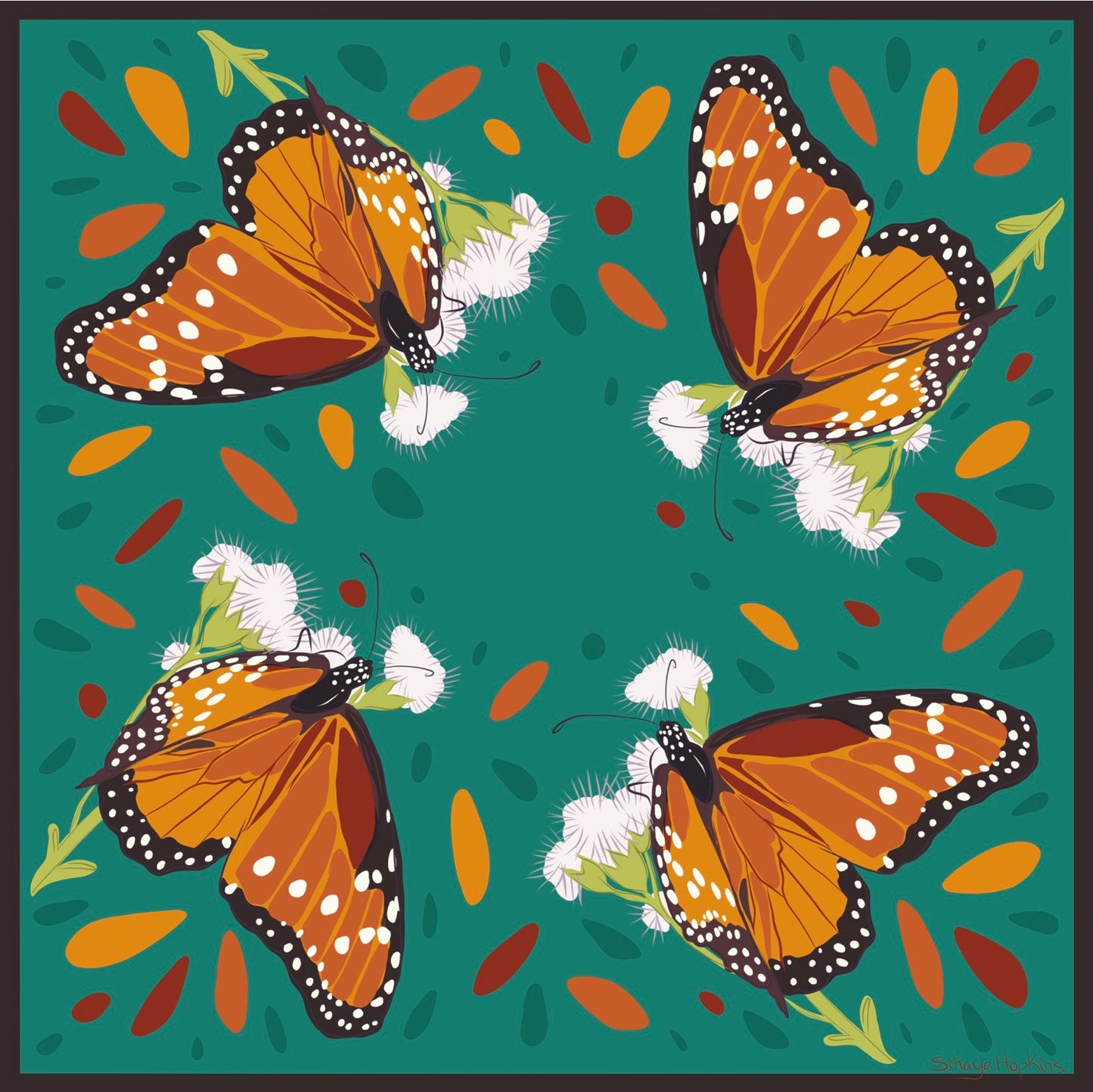 A. Made to order Silk Scarves July Delivery Flora & Butterflies