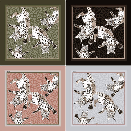 A. Made to order Playful Bobcat Silk Scarf August Delivery