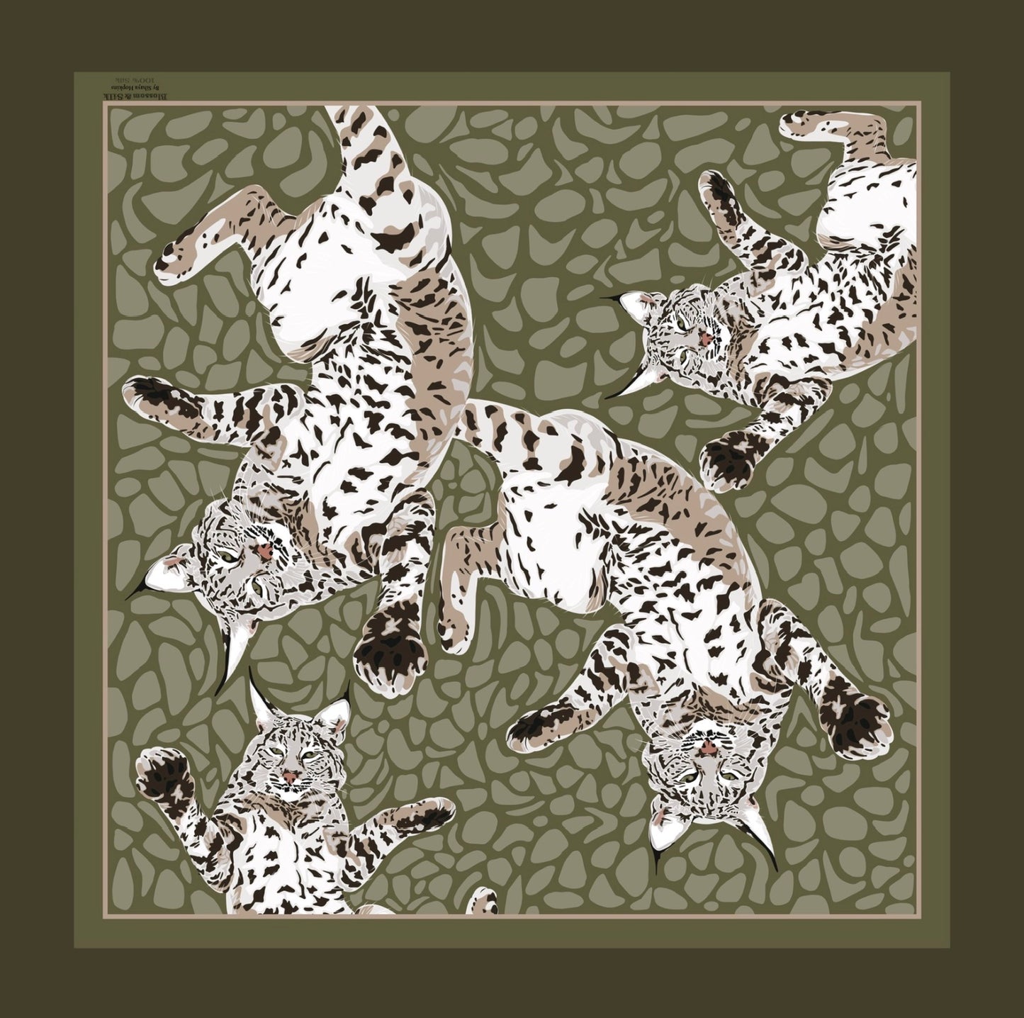 A. Made to order Playful Bobcat Silk Scarf August Delivery