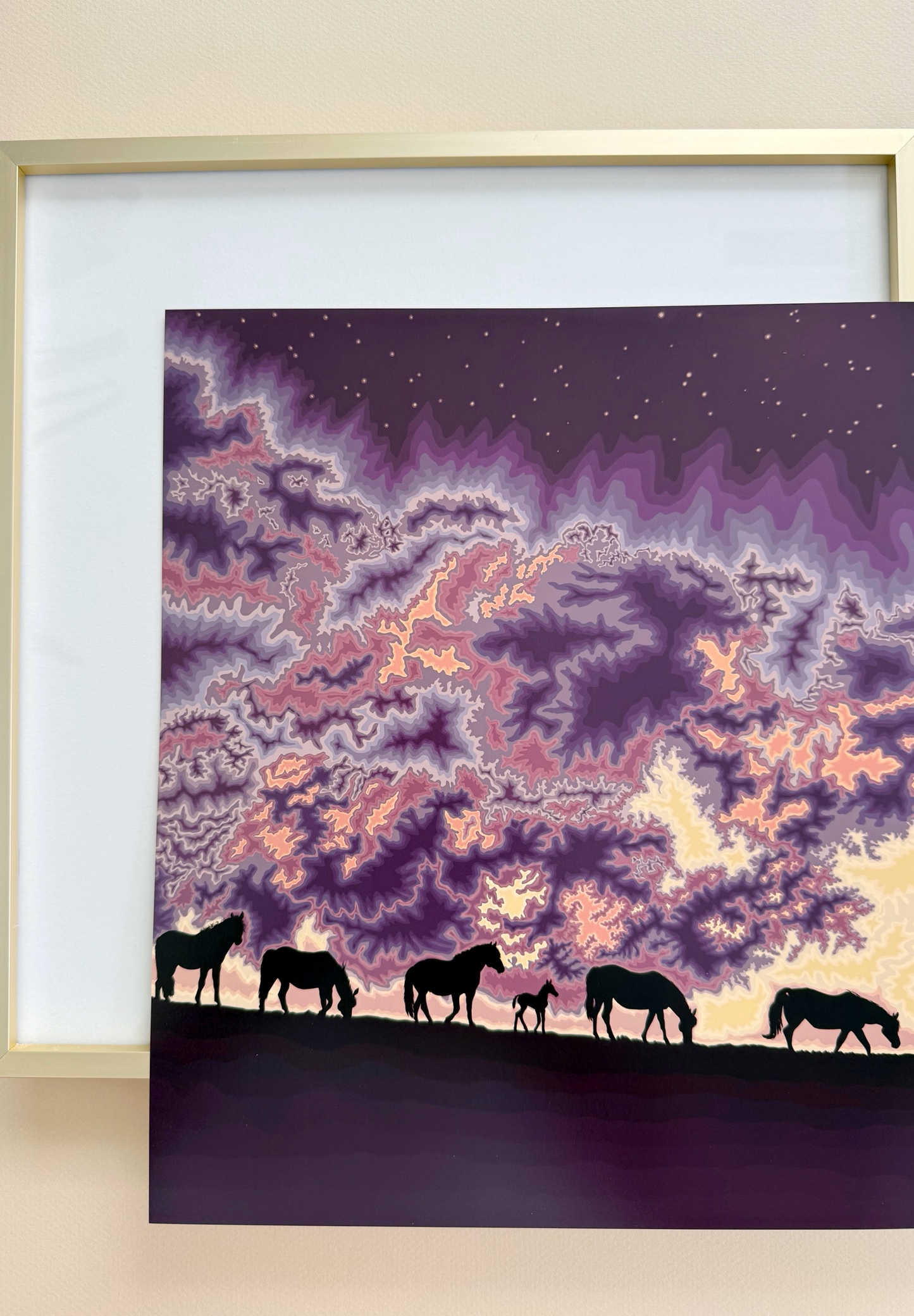 A. Wild horses living in a beautiful world print
