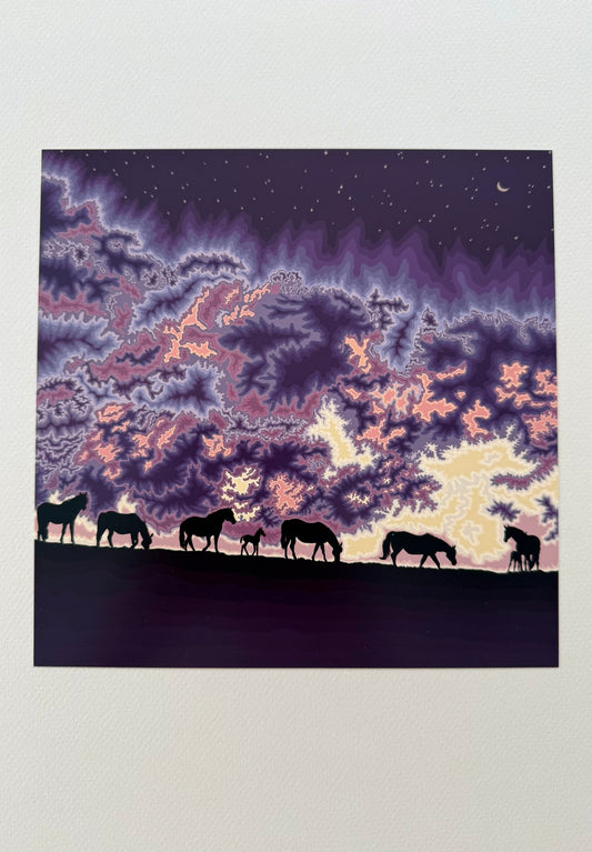 A. Wild horses living in a beautiful world print