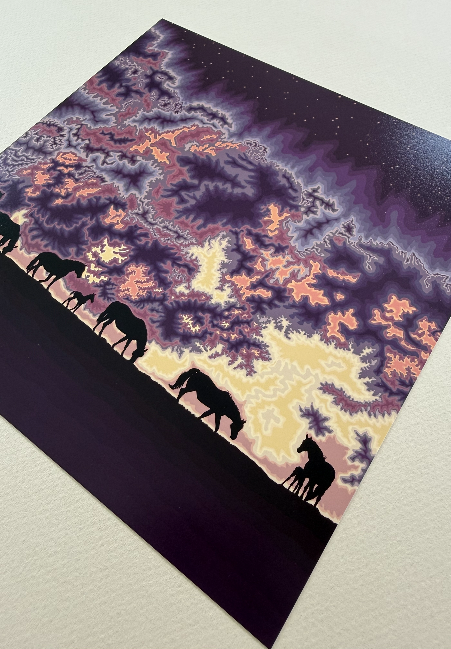 A. Wild horses living in a beautiful world print