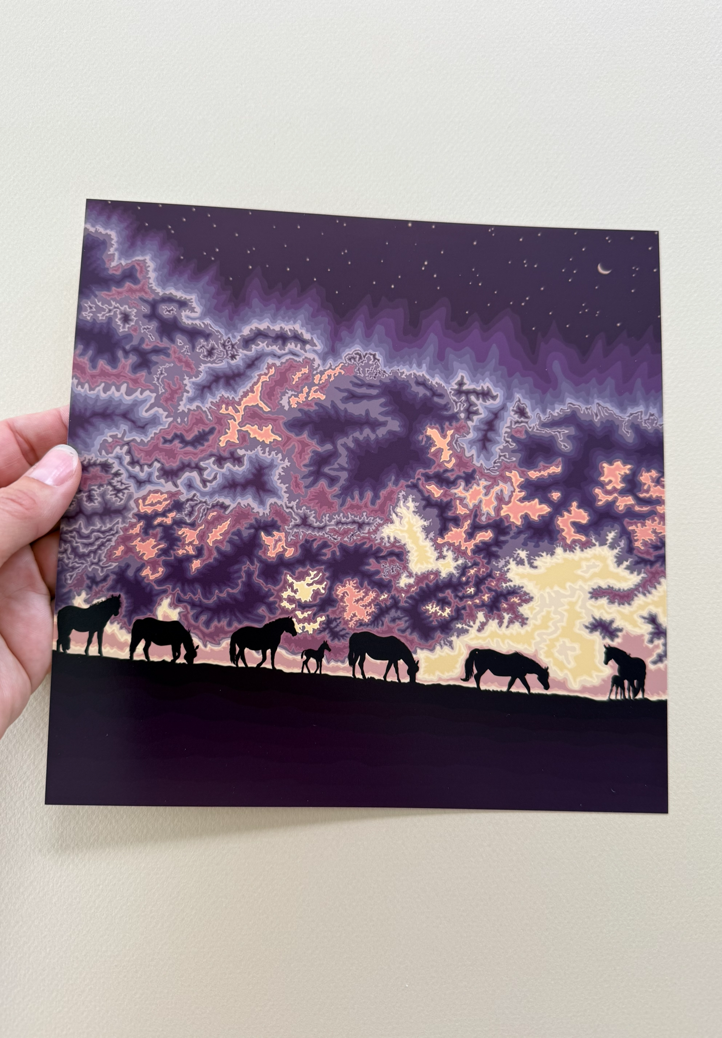 A. Wild horses living in a beautiful world print