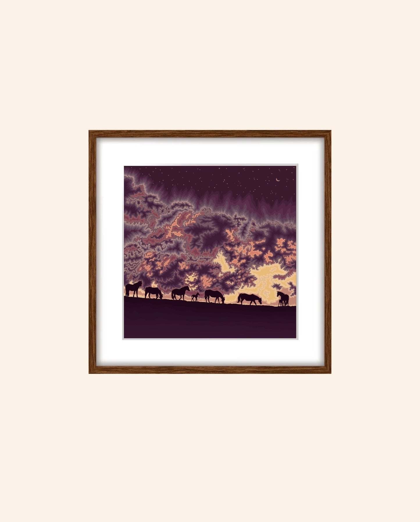 A. Wild horses living in a beautiful world print