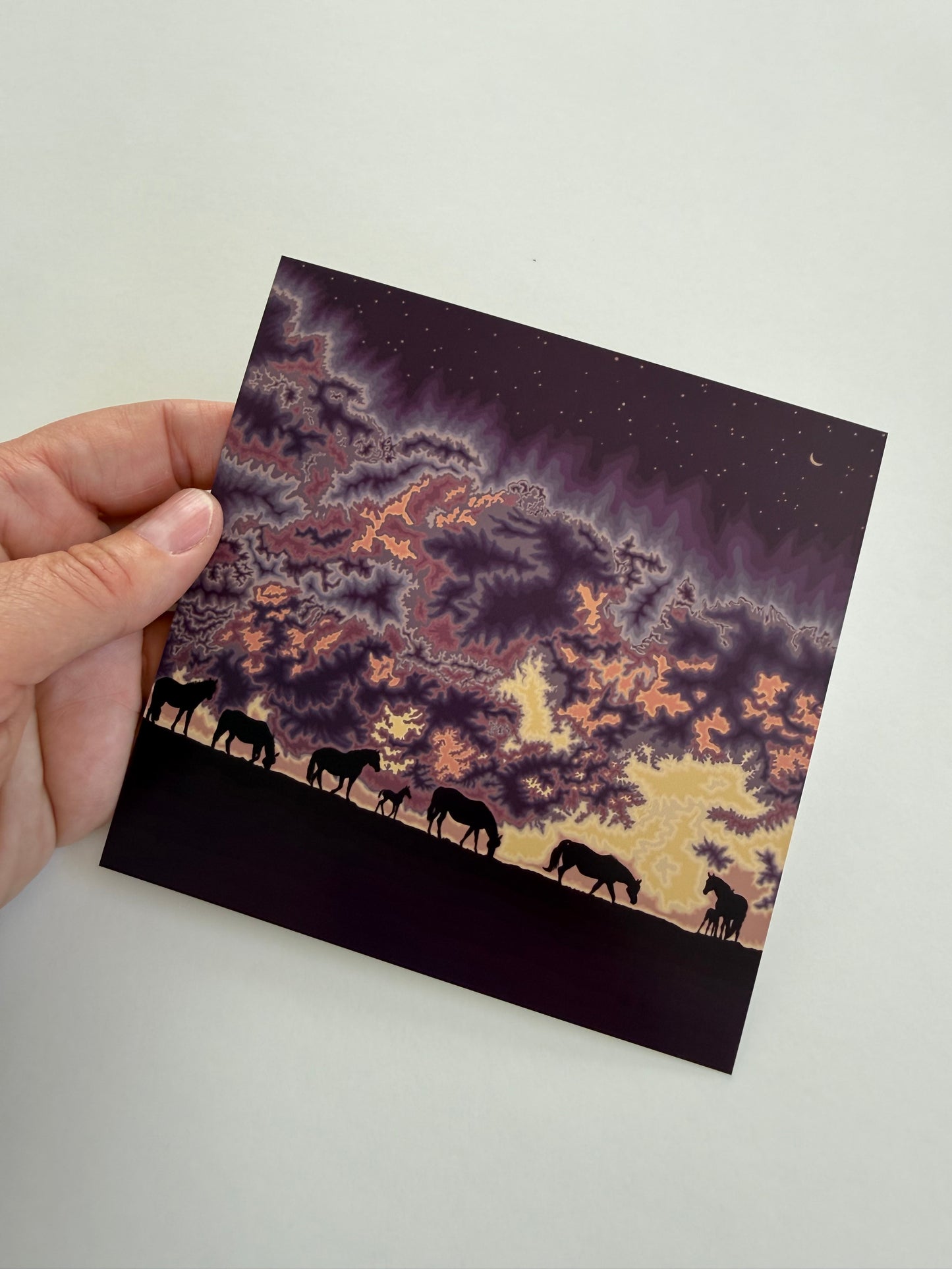 A. Wild horses living in a beautiful world print