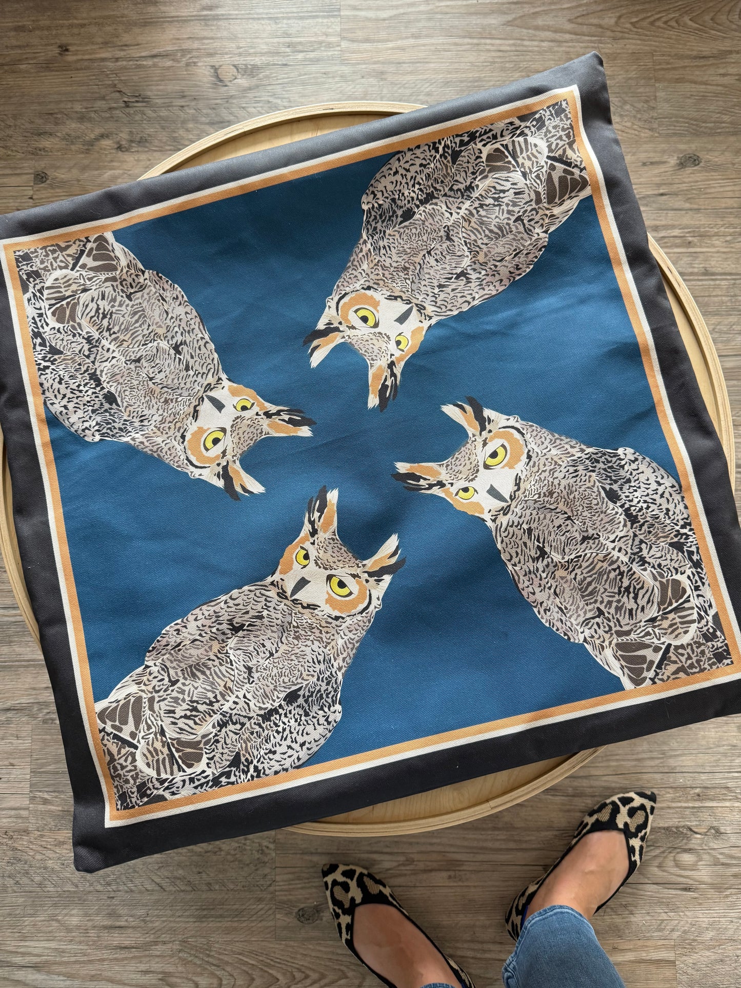 AA. Great Horned Owl 26” Throw Pillow