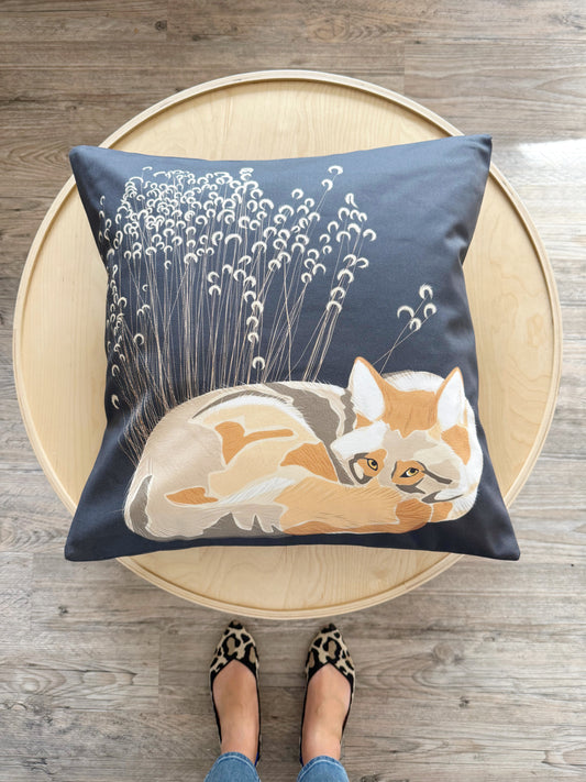 AA. Special Order Coyote 20” Throw Pillow on espresso brown