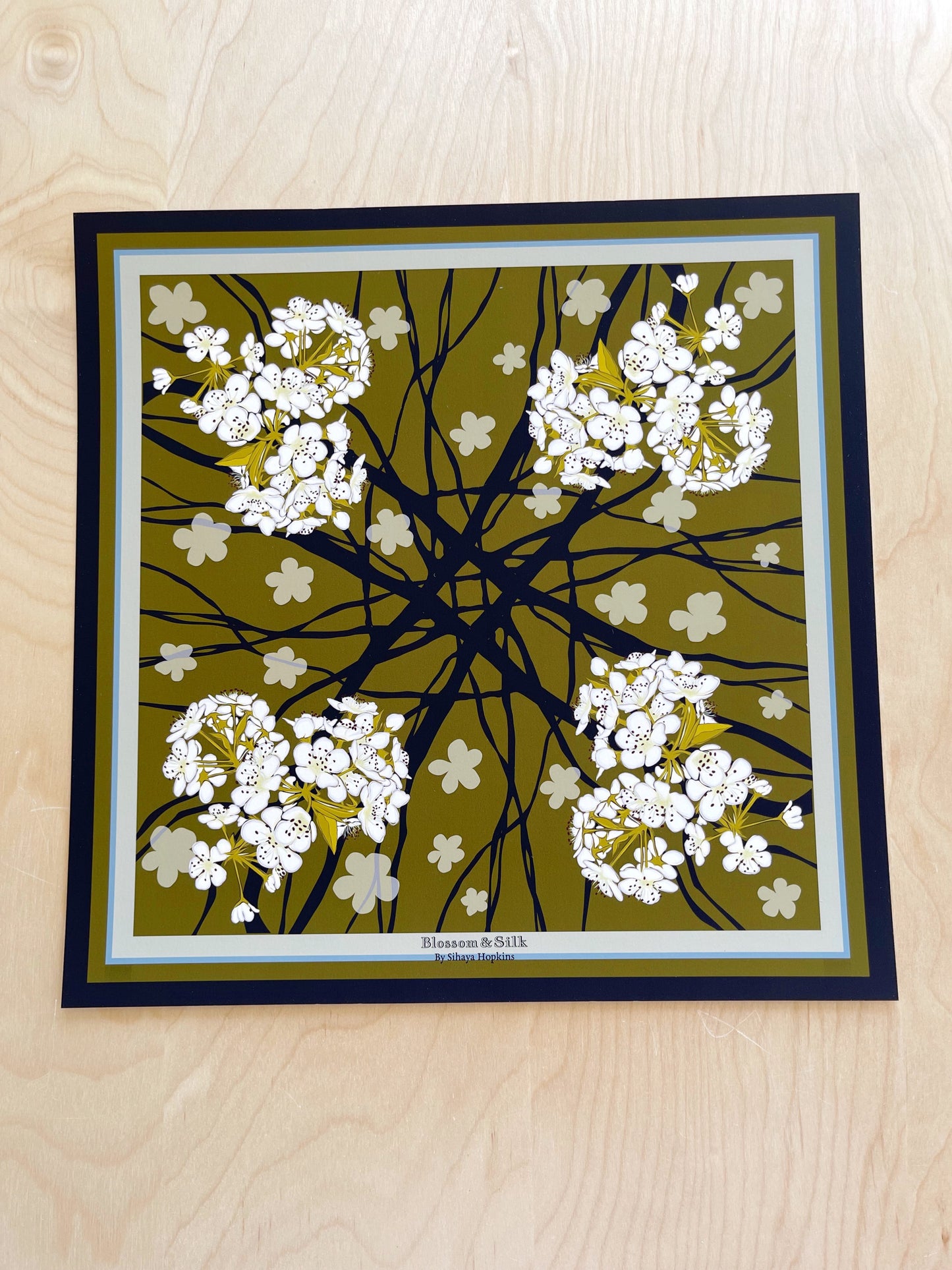 DE. Print of my Sour Cherry Blossoms design 12” x 12”