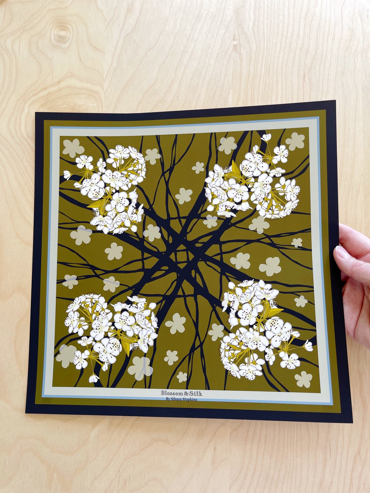 DE. Print of my Sour Cherry Blossoms design 12” x 12”