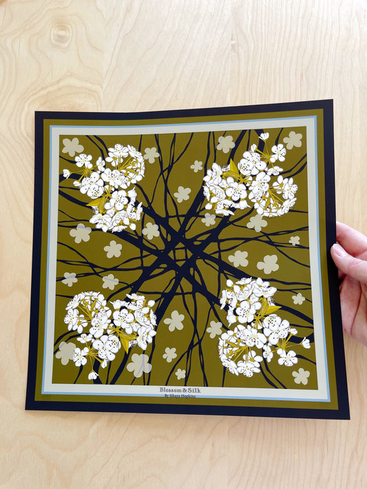 DE. Print of my Sour Cherry Blossoms design 12” x 12”