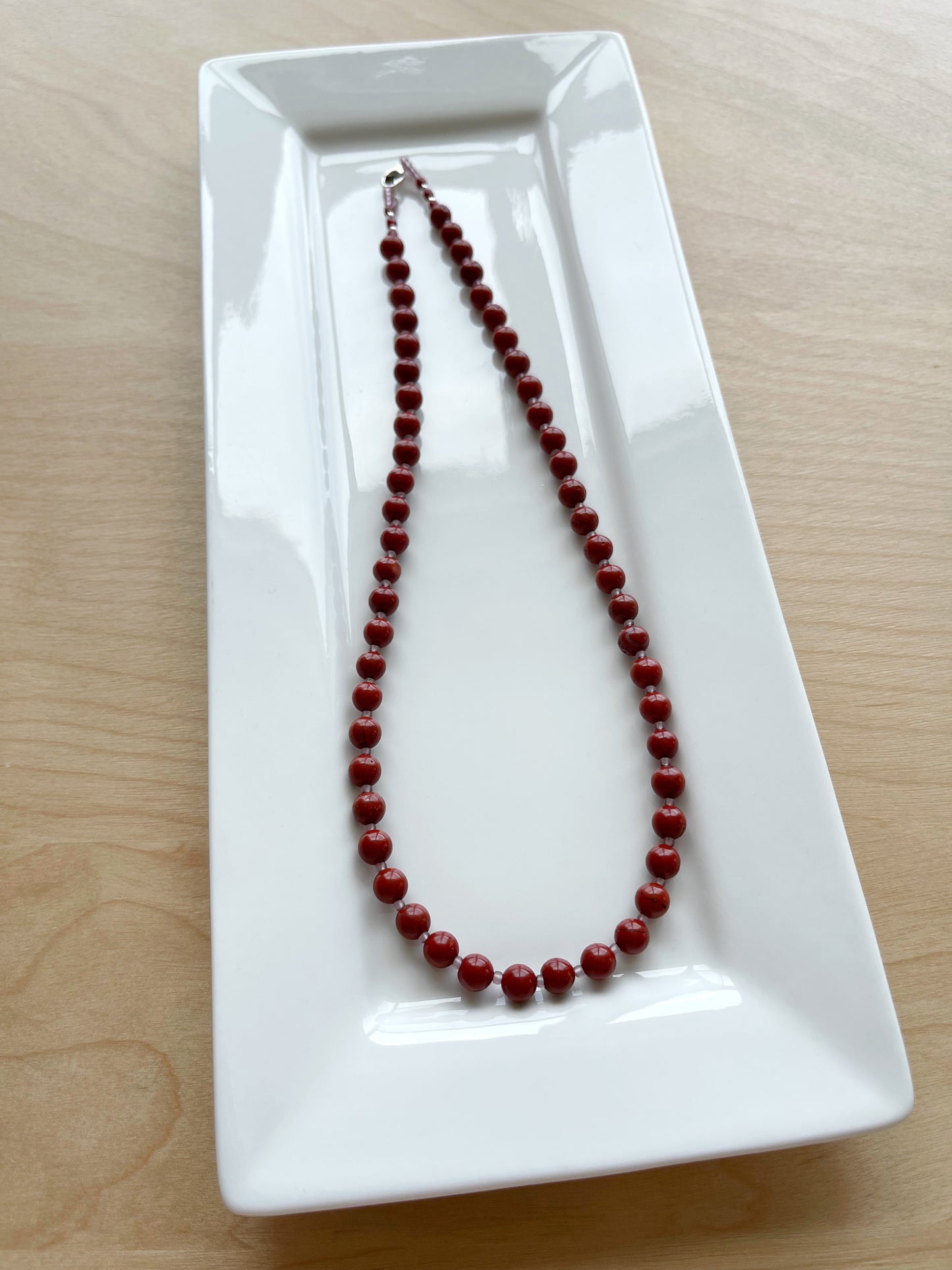 BA. Red Jasper necklace 6mm 18”